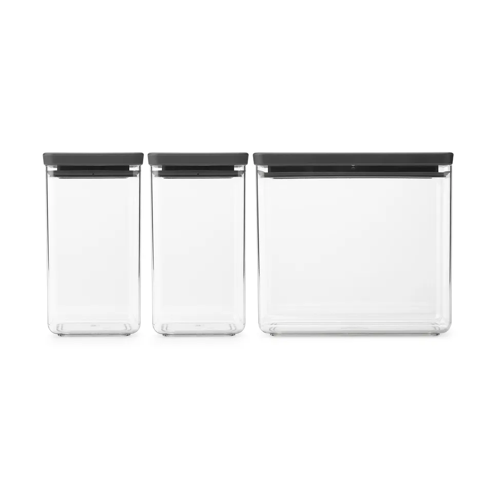 Brabantia TASTY+ boîte empilable 3 pièces ,6 L+3,5L Gris foncé