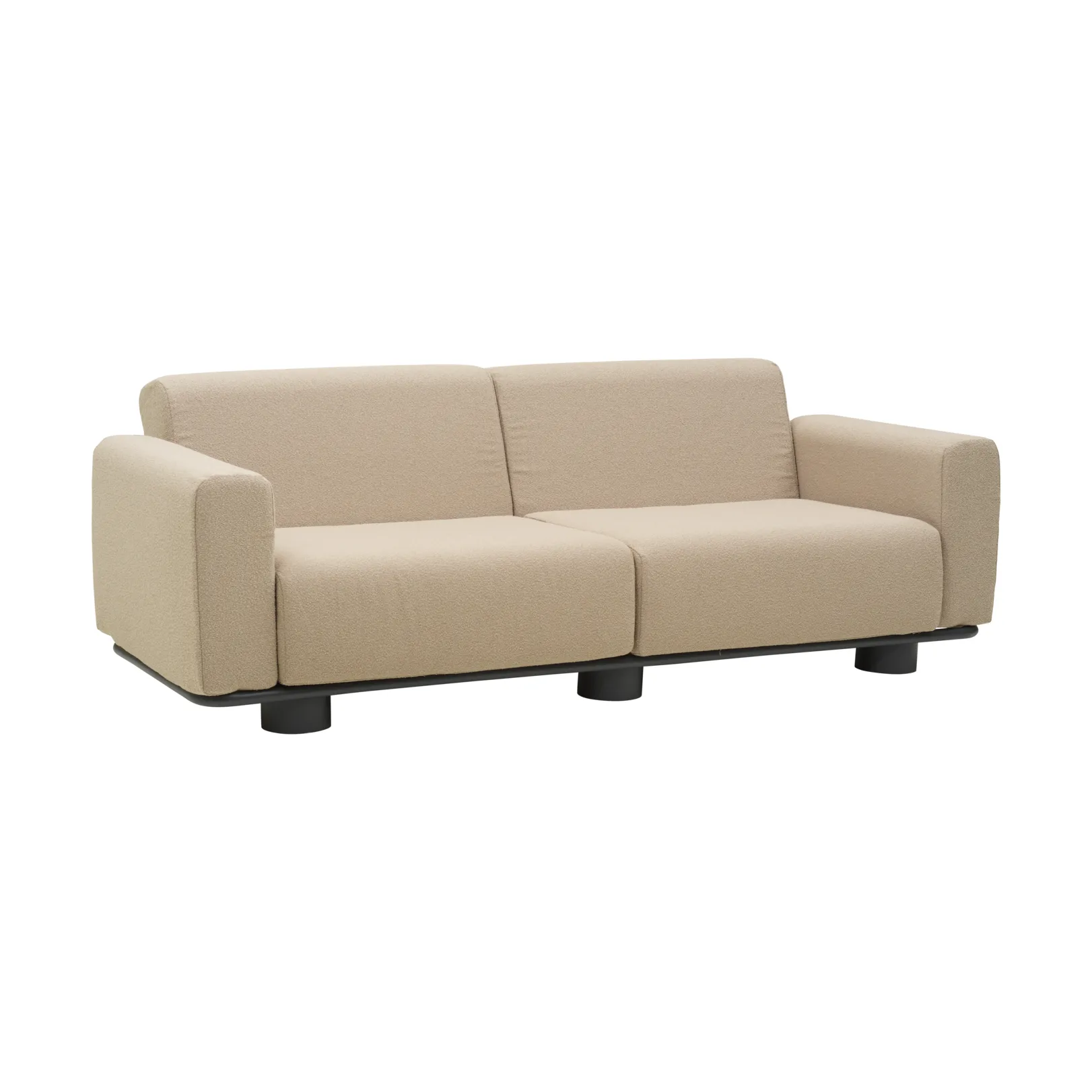 Brafab Canapé Bolster Anthracite-teddy beige, 2,5 places