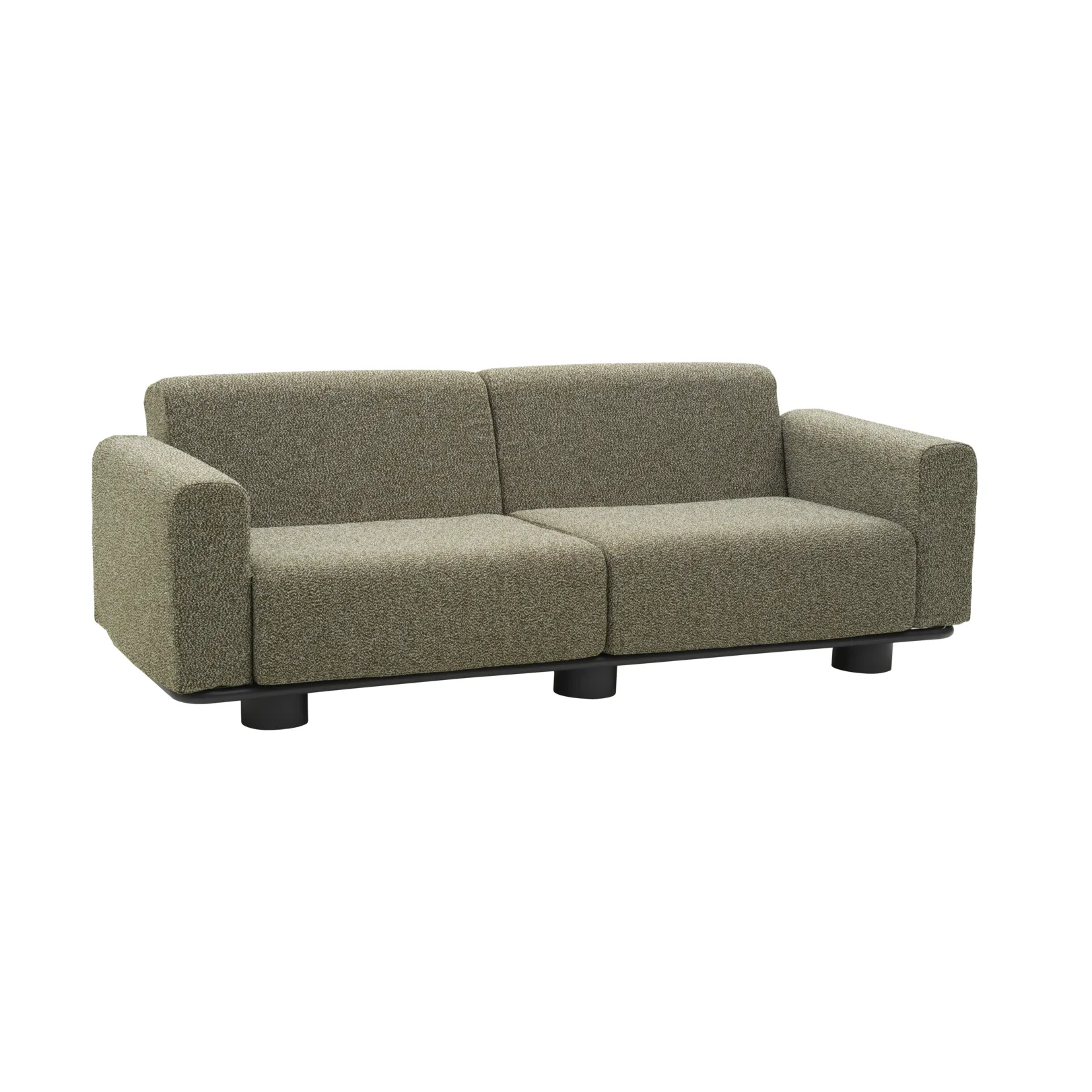 Brafab Canapé Bolster Anthracite-teddy verde, 2,5 places