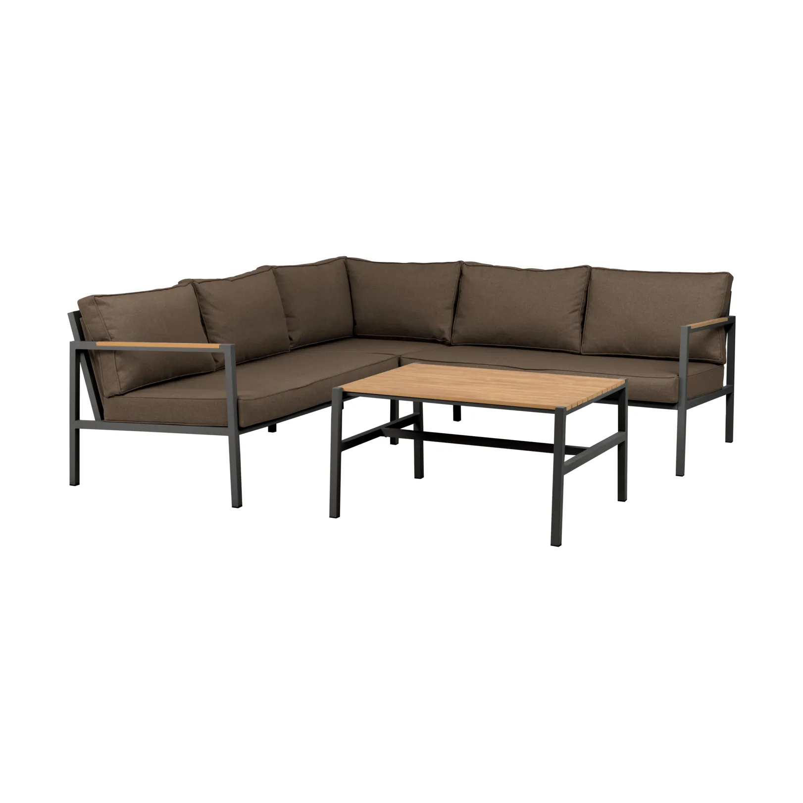 Brafab Canapé Cap Anthracite-marron, 5 places