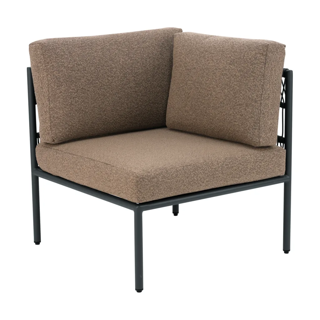Brafab Canapé modulaire Reno Noir-raw peanut, coin