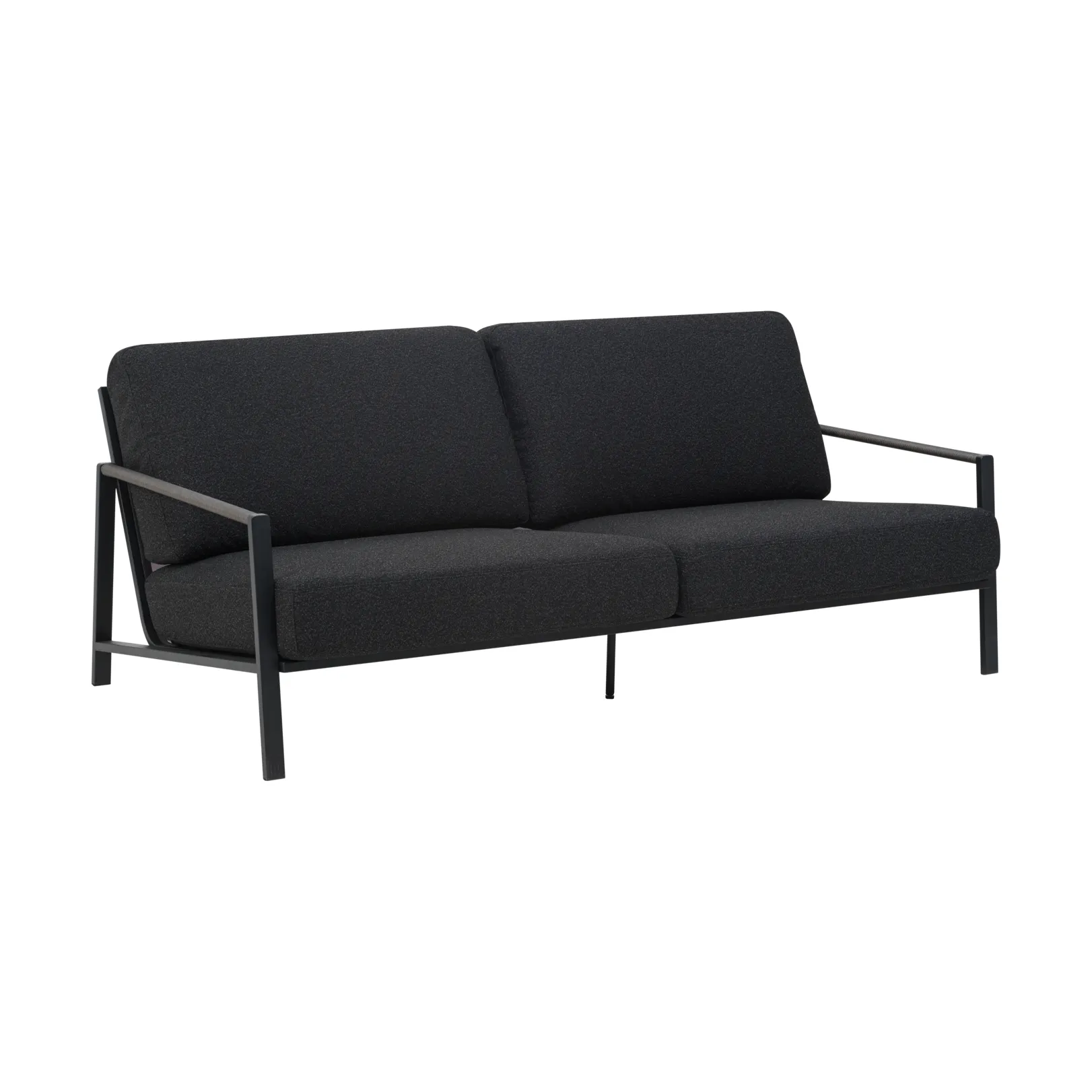 Brafab Canapé Naos Noir-teddy black, 2,5 places