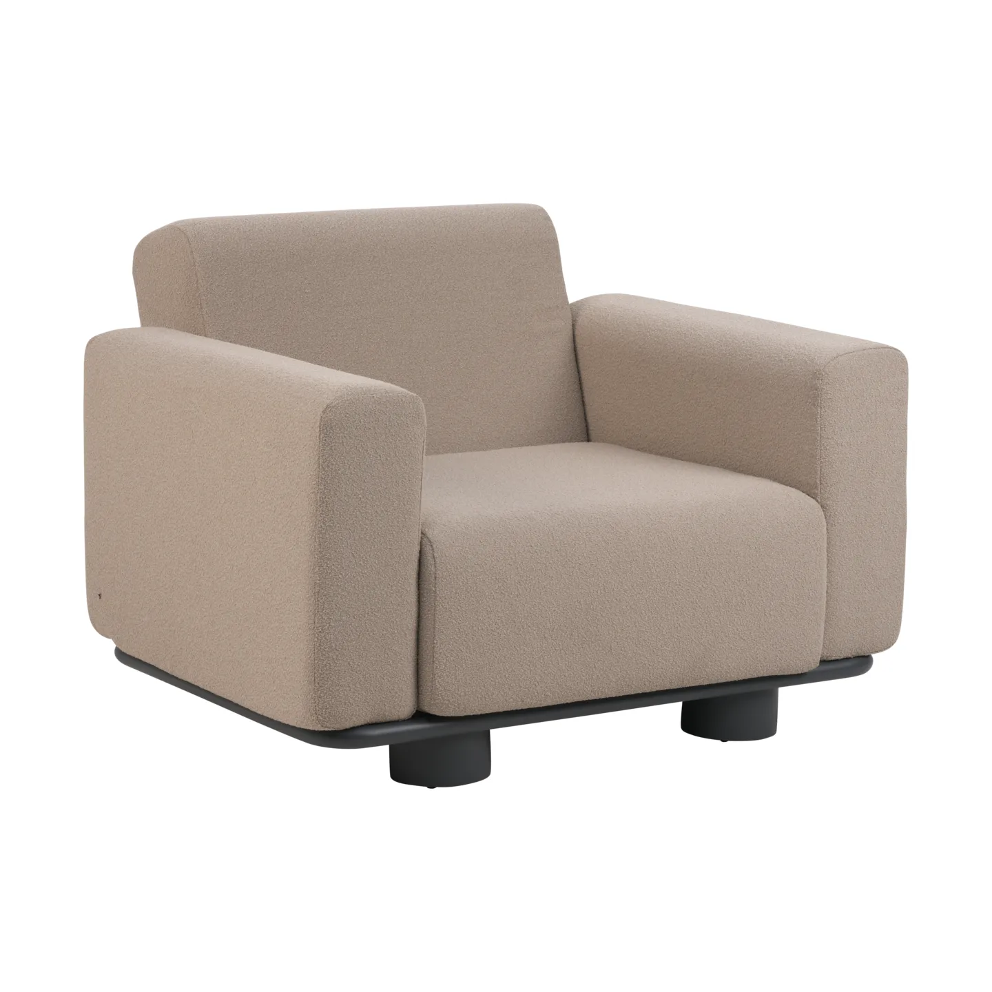 Brafab Fauteuil Bolster Anthracite-teddy beige