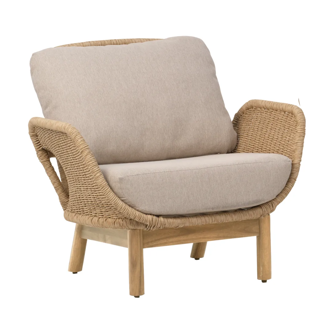 Brafab Fauteuil Lily Twist straw-plush wheat