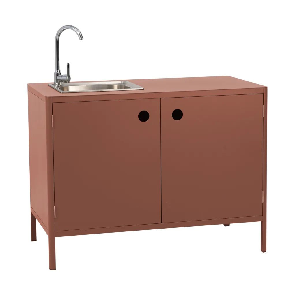 Brafab Kelia udekøkken underskab med vask Zin red, 121x90x64