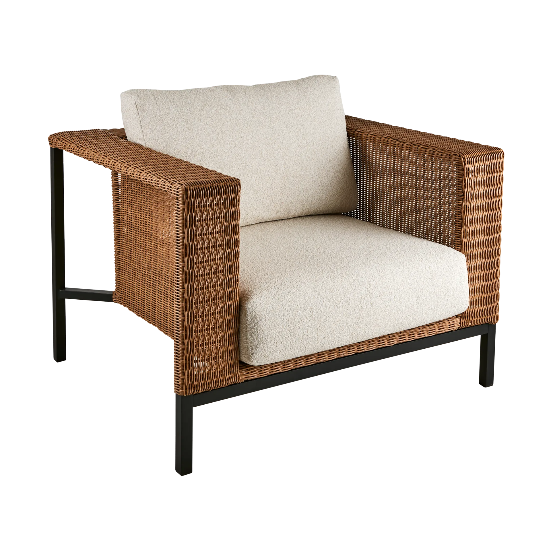 Brafab Shell fauteuil lounge Teddy rice-noir