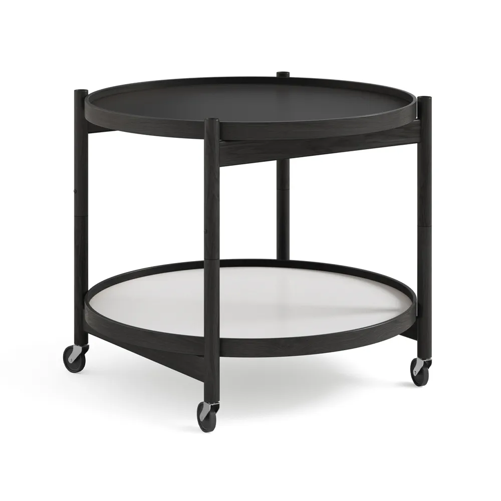 Brdr. Krüger Table roulante Bølling Tray Table model 60 base, structure en chêne laqué noir