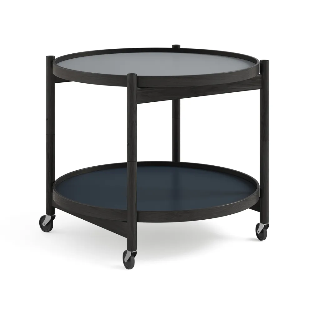 Brdr. Krüger Table roulante Bølling Tray Table model 60 water, structure en chêne laqué noir