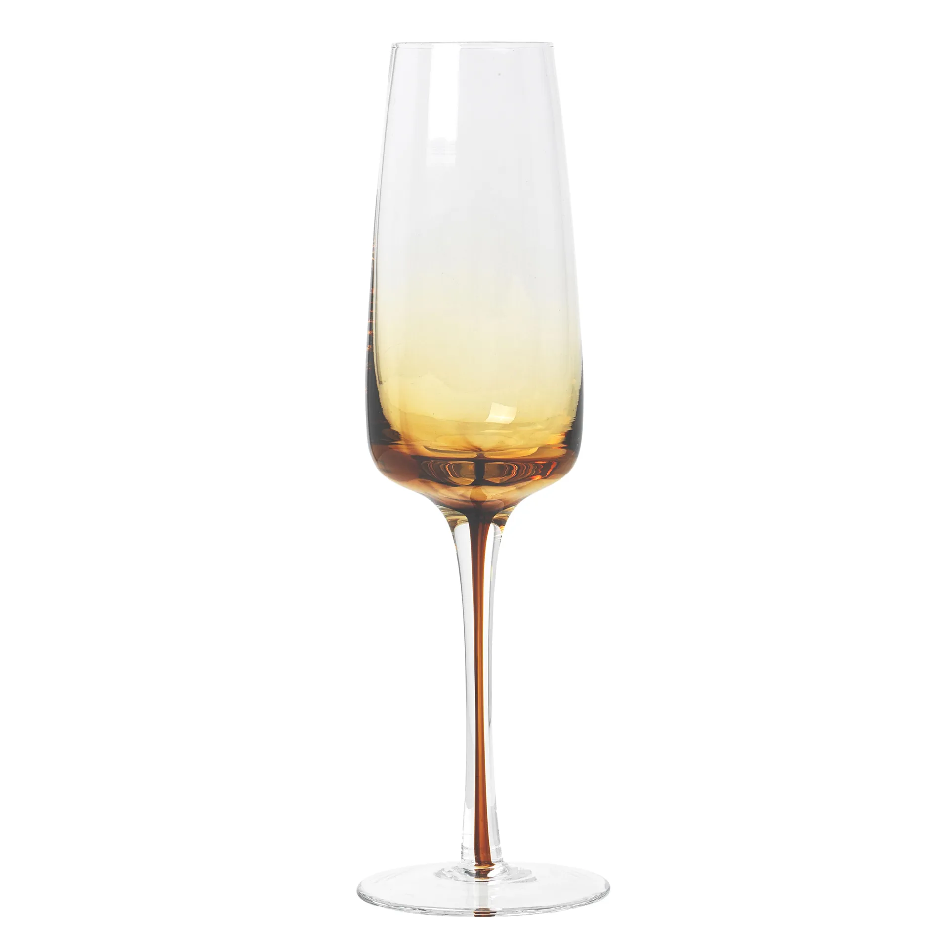 Champagneglas Broste Copenhagen Amber Ø7xH23 cm 20 cl klar/orange elegant slank silhuet