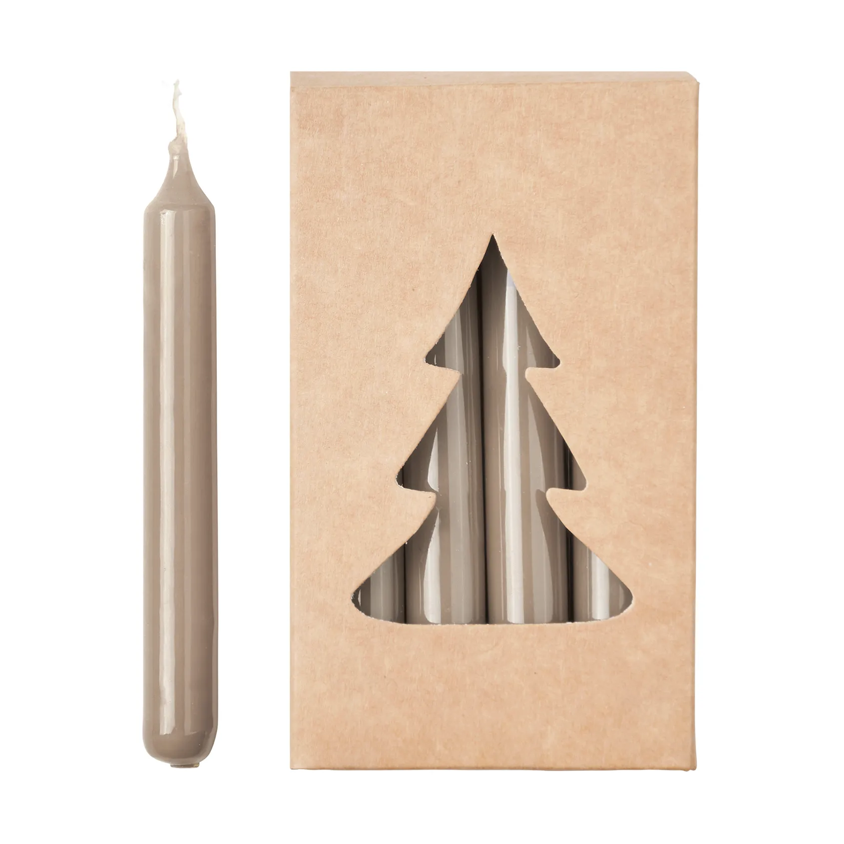 Broste Copenhagen Bougie de Noël Broste glossy Ø1,2x10,2 cm lot de 20 Linen