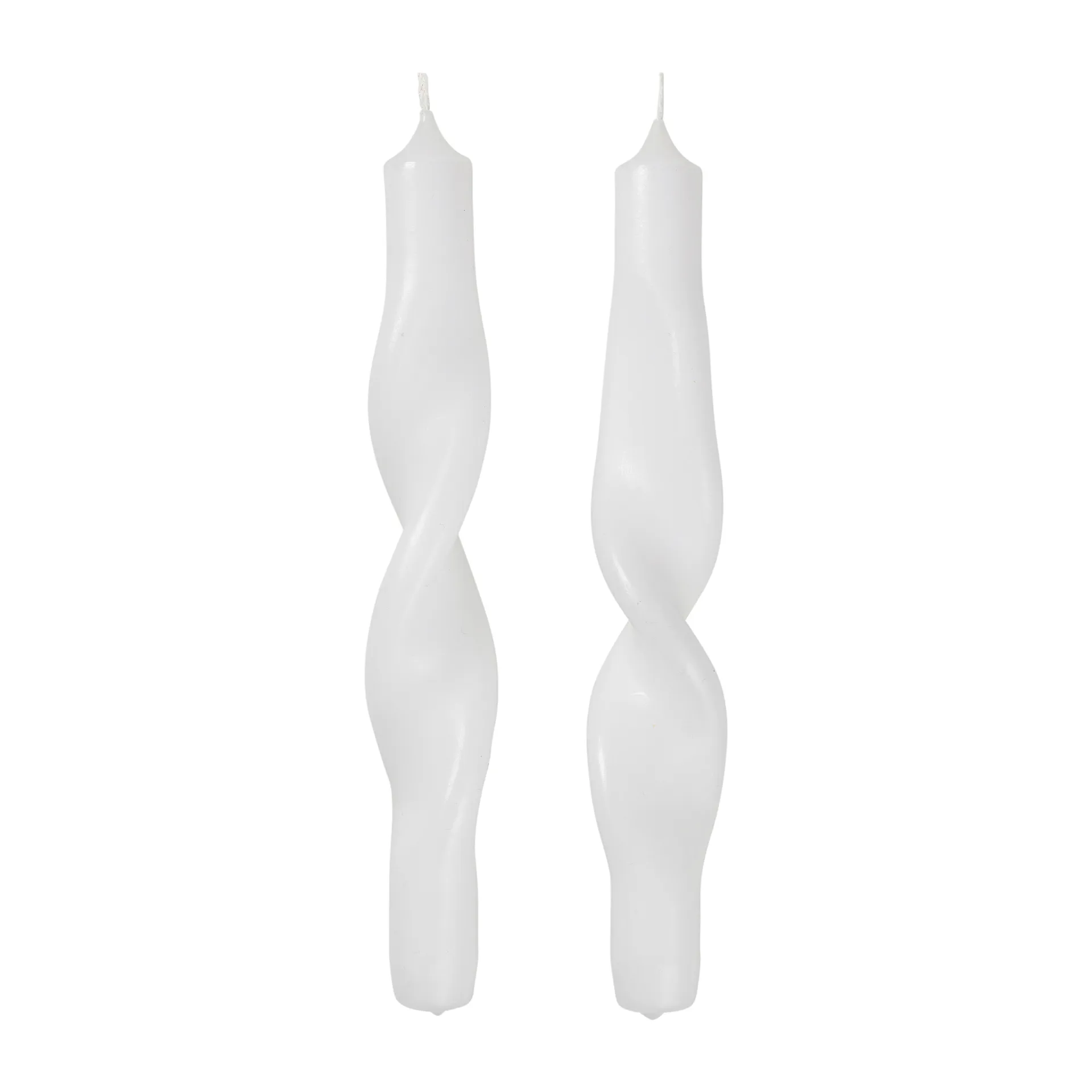 Broste Copenhagen Bougies torsadées Twist twisted candles Lot de 2 Pure white
