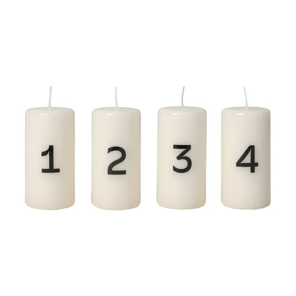 Broste adventsljus, White-Black, 4 delar