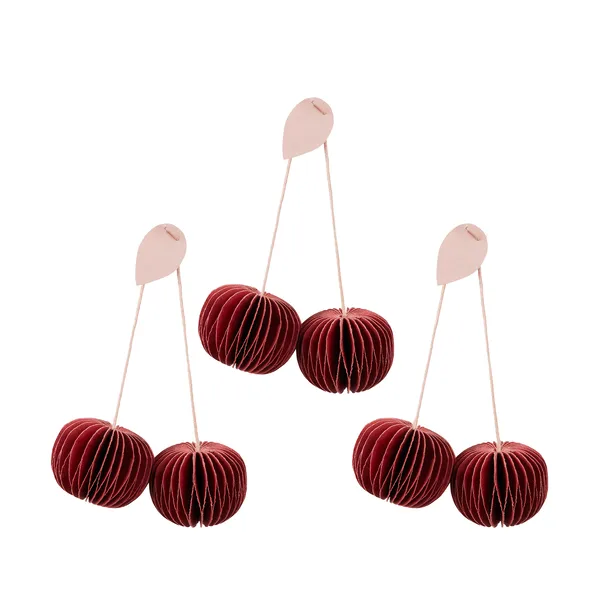 Cherry dekorationshänge 3 delar, Pompeian