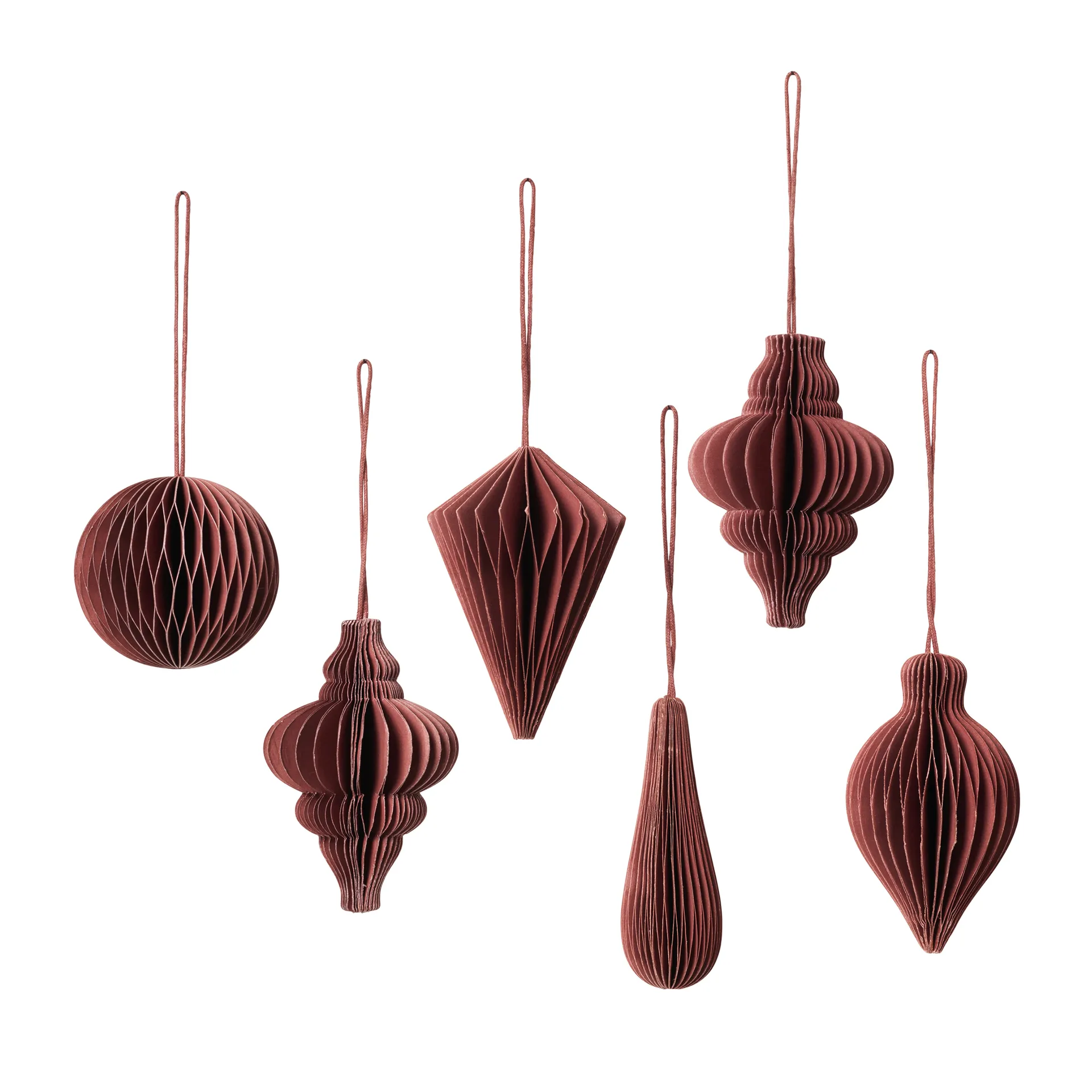 Broste Copenhagen Christmas mix juleophæng 6-pak Pompeian red