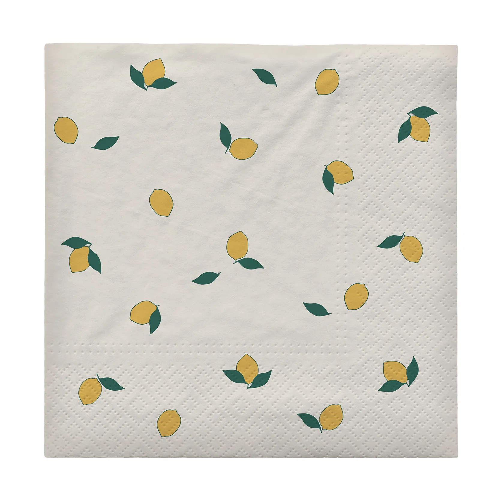 Broste Copenhagen Citron serviet 33x33 cm 20-pak Off white-yellow billede