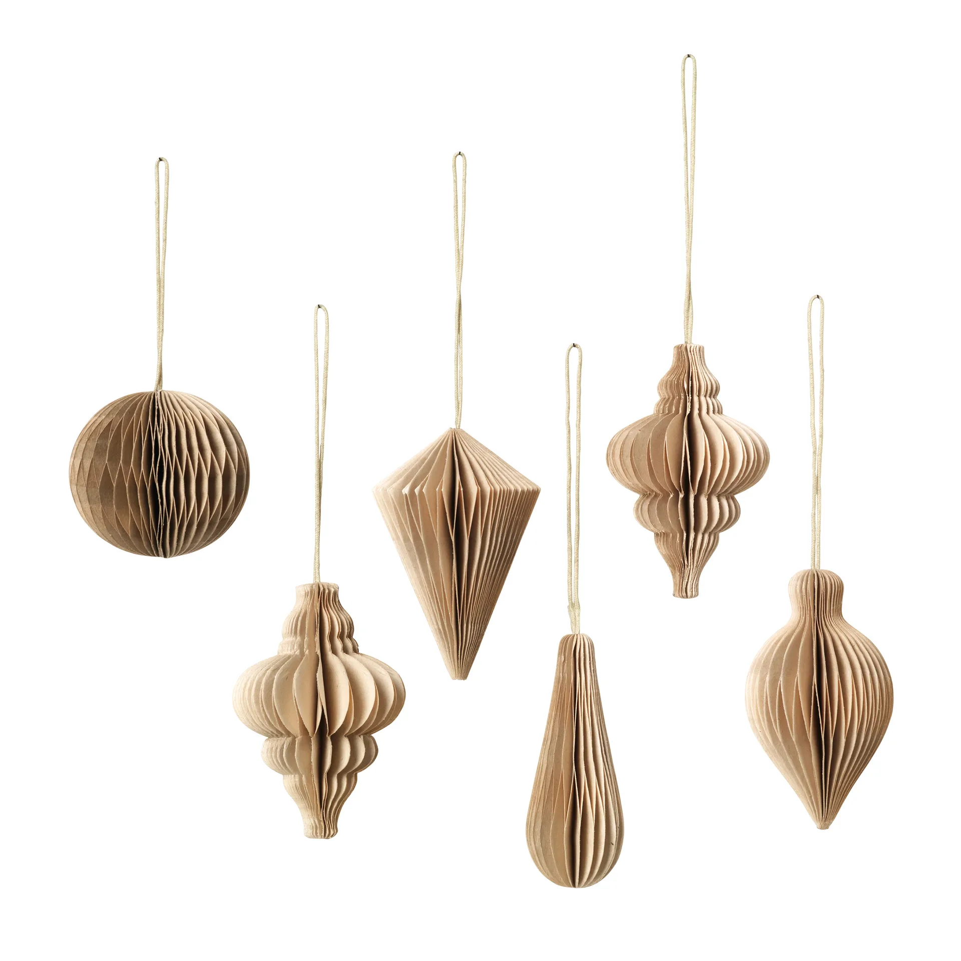 Broste Copenhagen Décoration de Noël Christmas mix Lot de 6 Natural brown