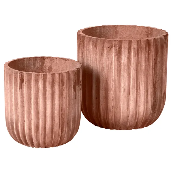 Fiber kruka 2-pack, Terracotta
