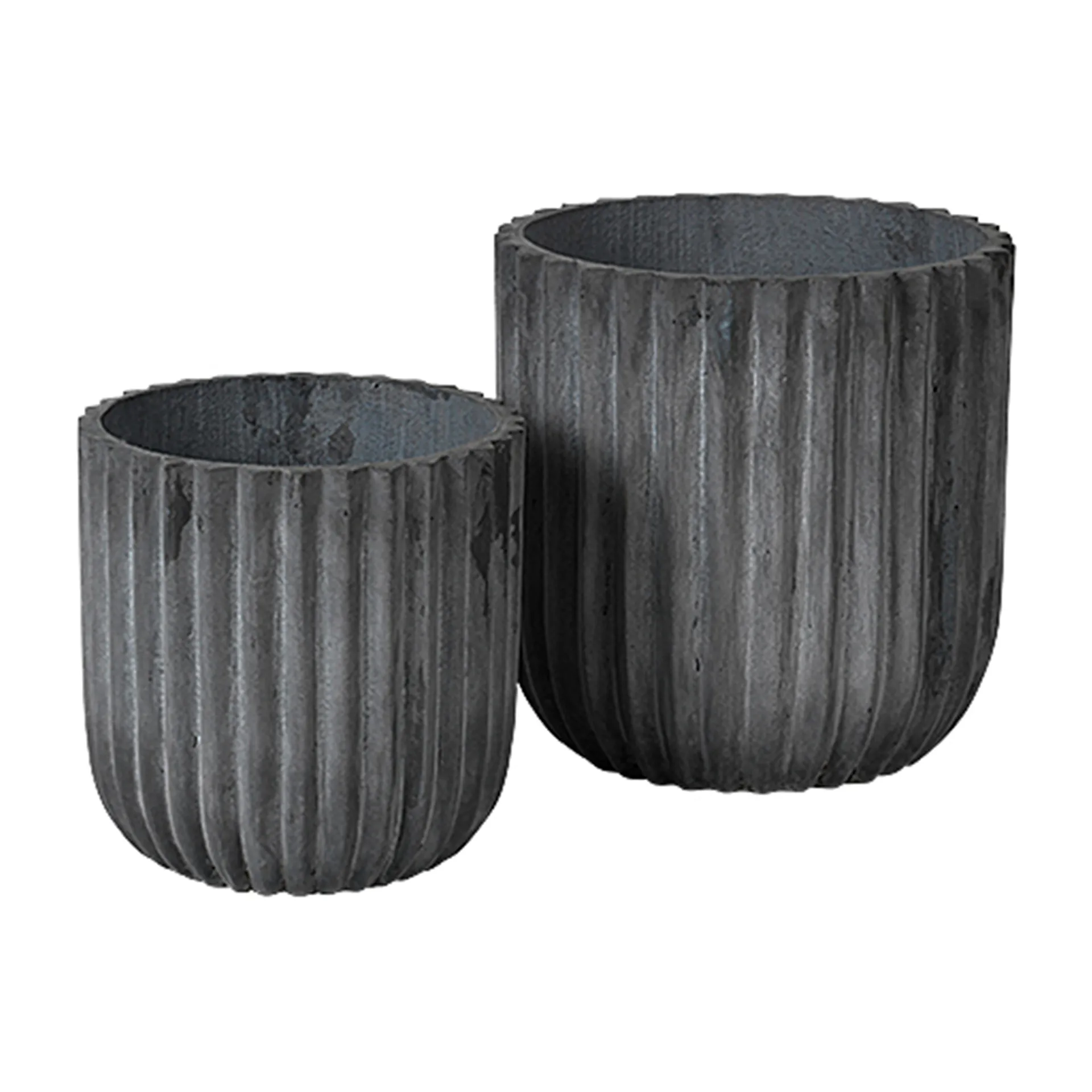 Urtepotte/krukke Broste Copenhagen Fiber sort fibercement Ø37ÃH37 cm