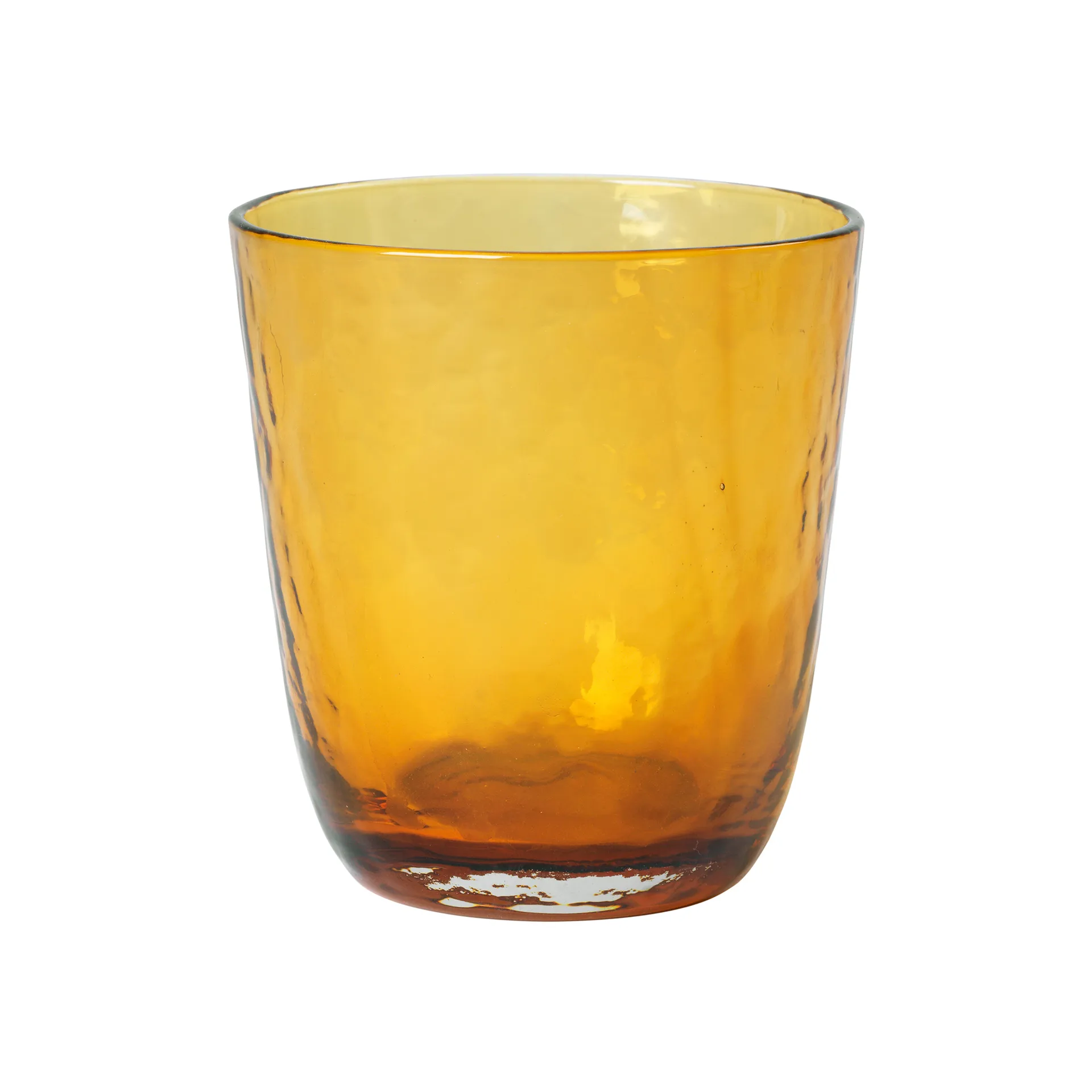 Drikkeglas Broste Copenhagen Hammered orange glas Ø9,2 x H9,5 cm 33,5 cl