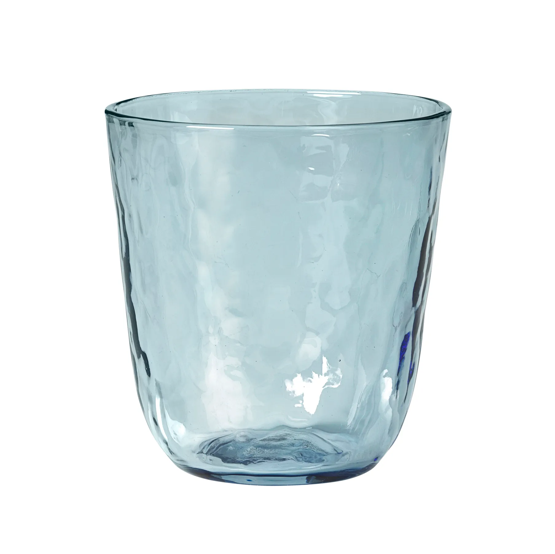 Drikkeglas Broste Copenhagen Hammered 33,5 cl blå hamret design Ø9,5Ã9,2 cm