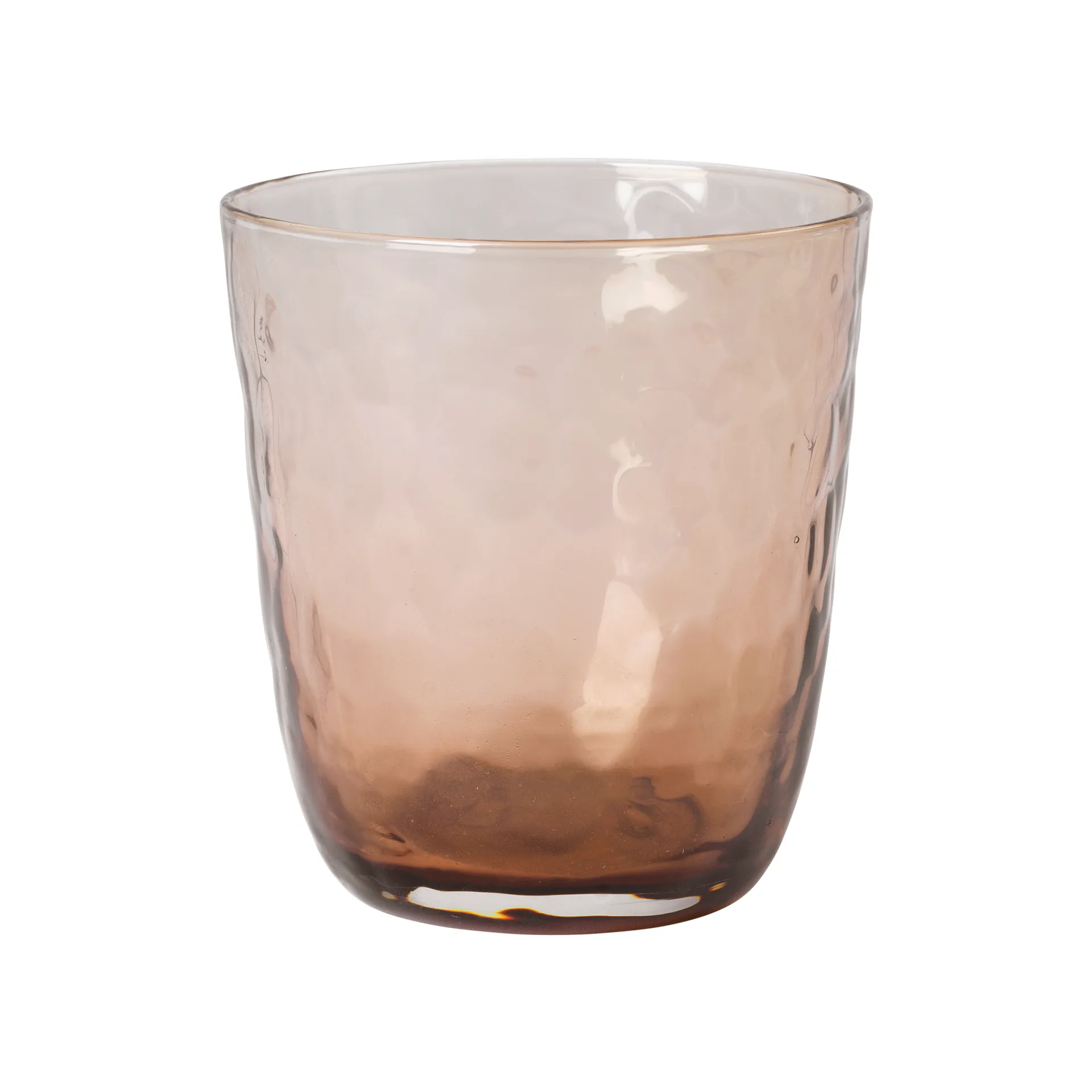 Drikkeglas Broste Copenhagen Hammered 33,5 cl brun glas med hamret struktur