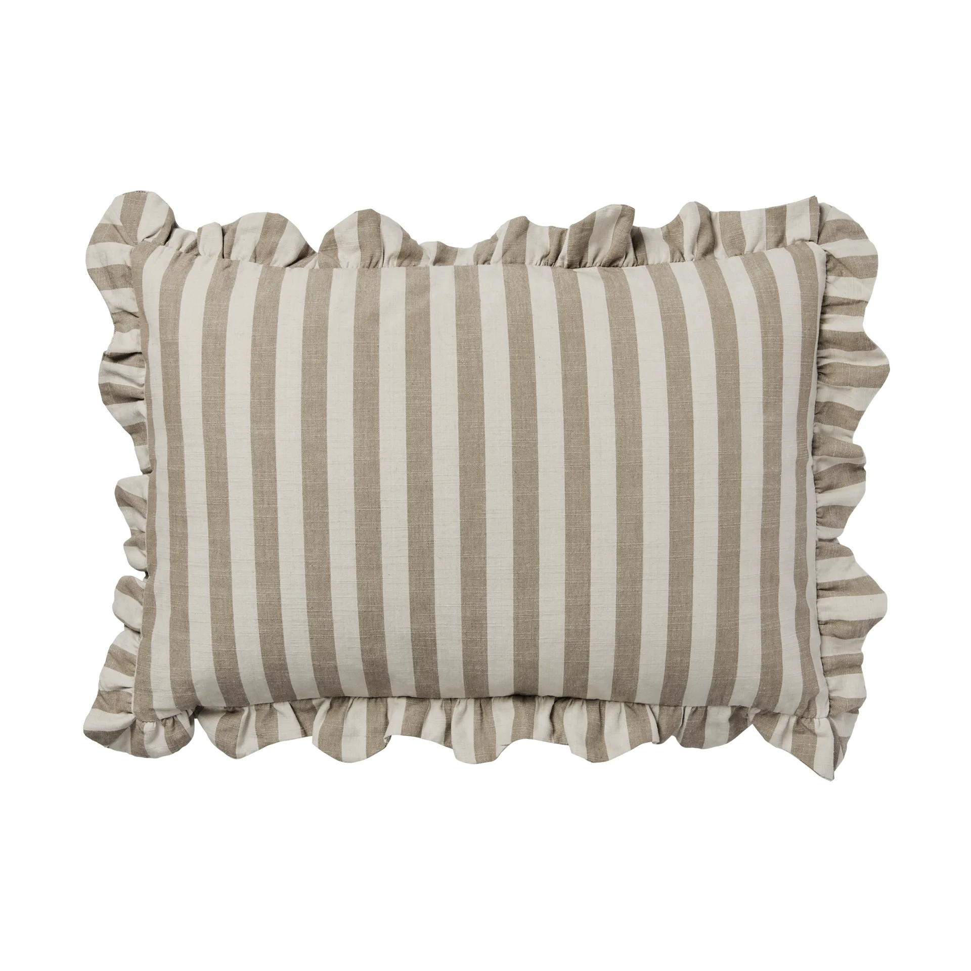 Broste Copenhagen Housse de coussin Ina Brown kelp-castle beige, cm — vue 3