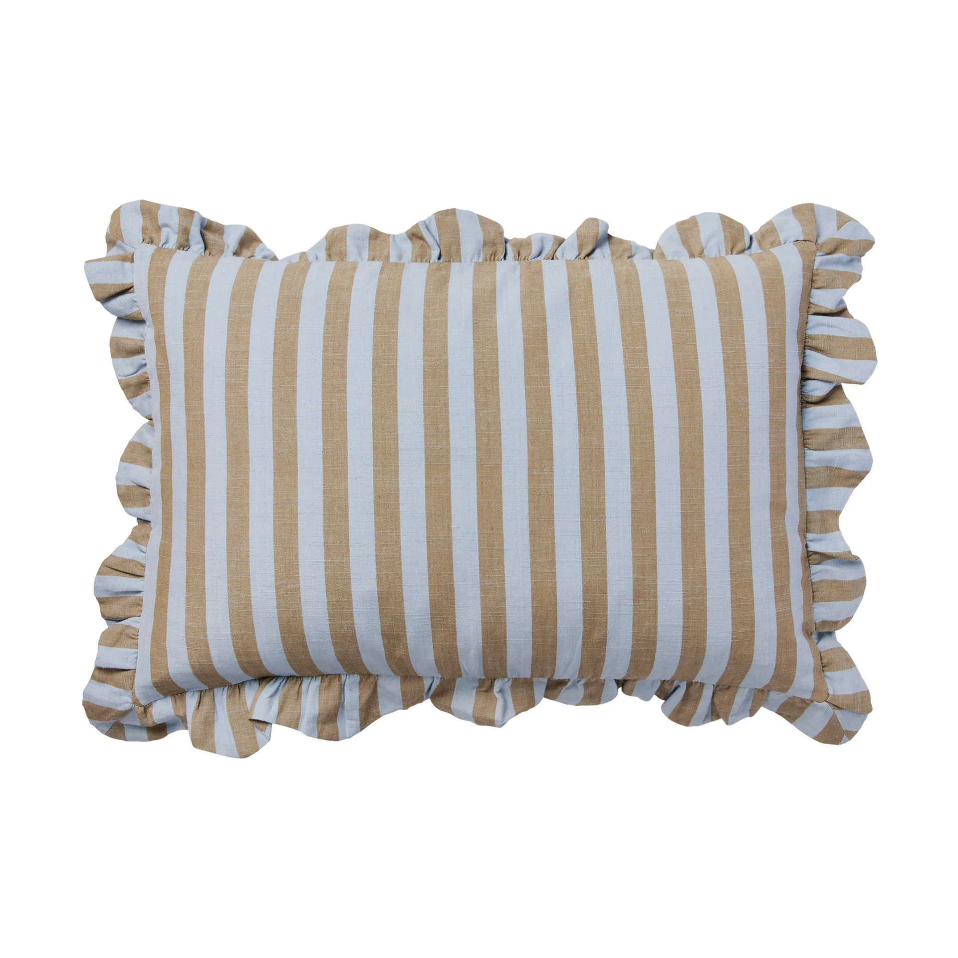 Broste Copenhagen Housse de coussin Ina Dusty blue-brown kelp, cm — vue 3