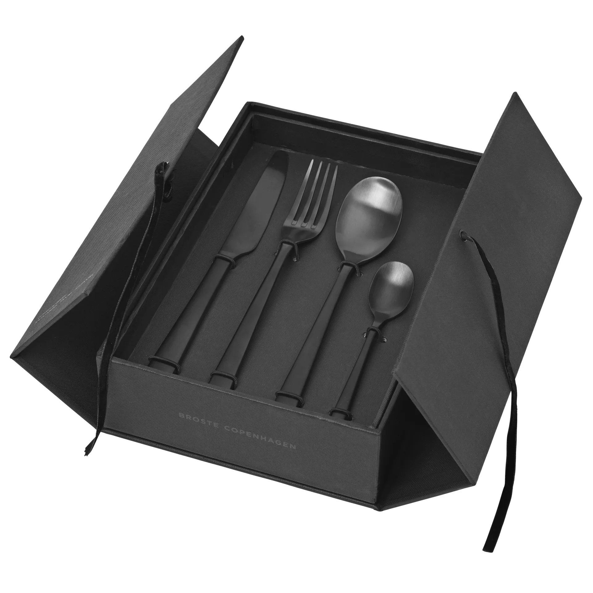 Broste Copenhagen Hune bestick 16 delar titanium mat black