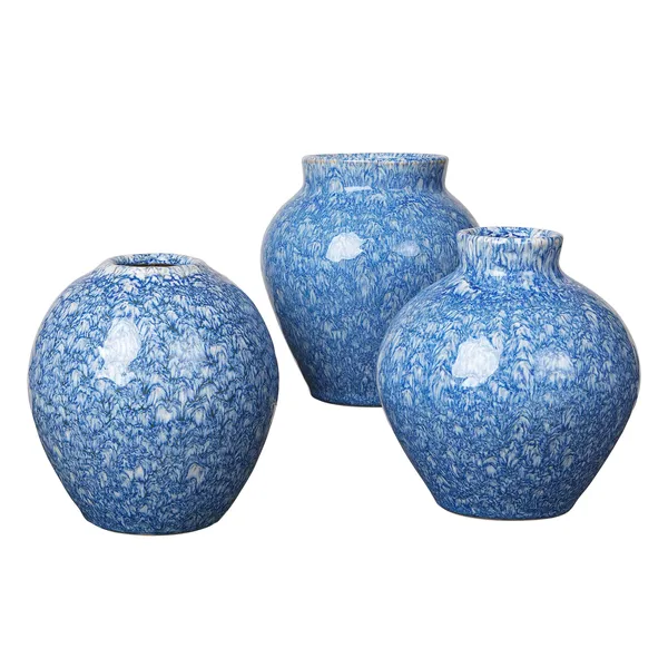Ingrid keramikvas 14,5 cm 3-pack, Insignia blue