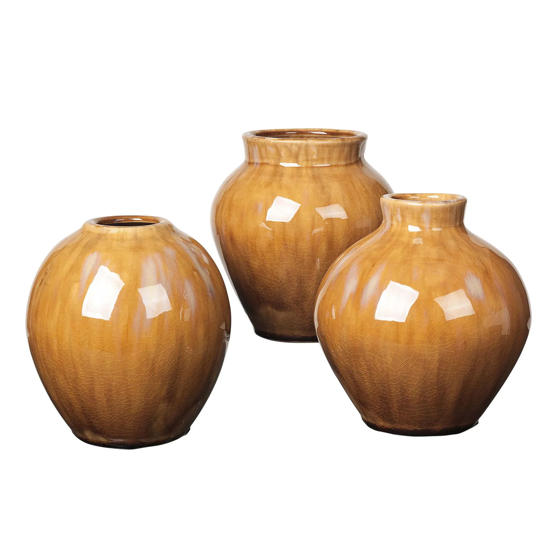 Broste Copenhagen Ingrid keramikvase 14,5 cm 3-pak Apple cinnamon