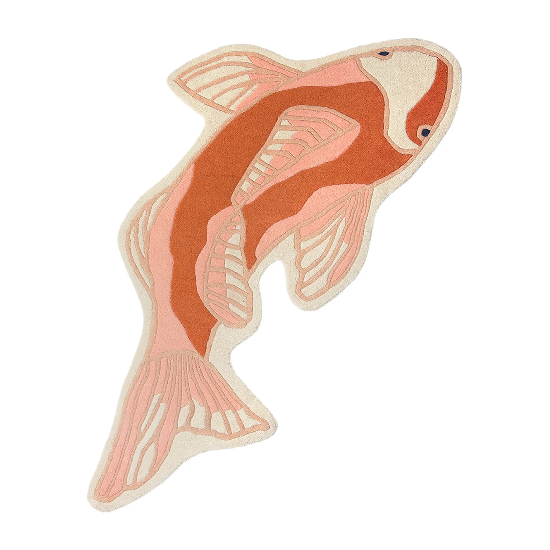Broste Copenhagen Koi tæppe 97x130 cm Pumkin orange