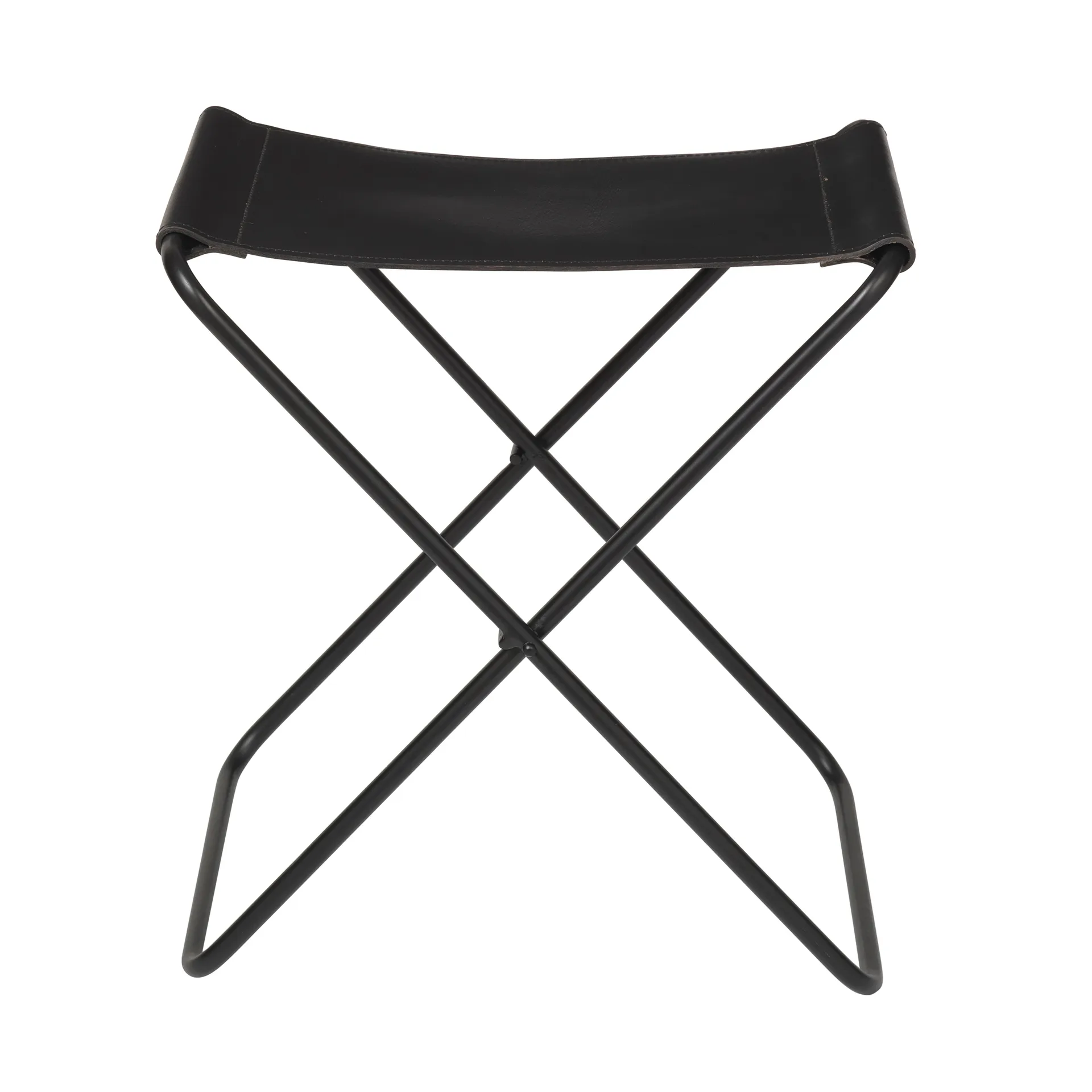 Broste Copenhagen Nola skammel læder sort, 45 cm