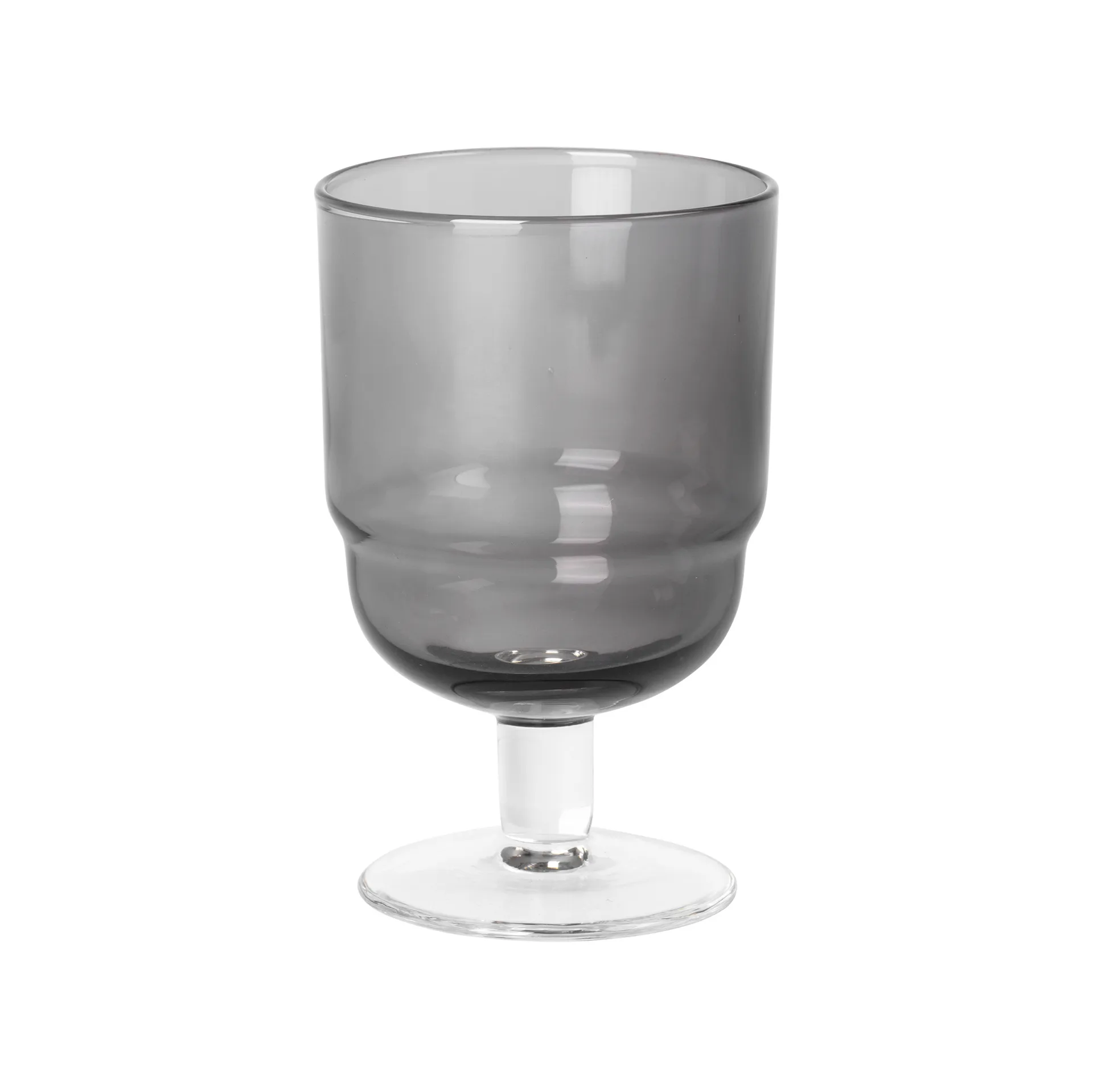 Hvidvinsglas Broste Copenhagen Nordic Bistro 20 cl klar/mørkegrå Ø6,9 x H11,2 cm