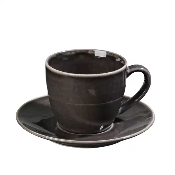 Nordic Coal kopp med fat, 8,8 cm