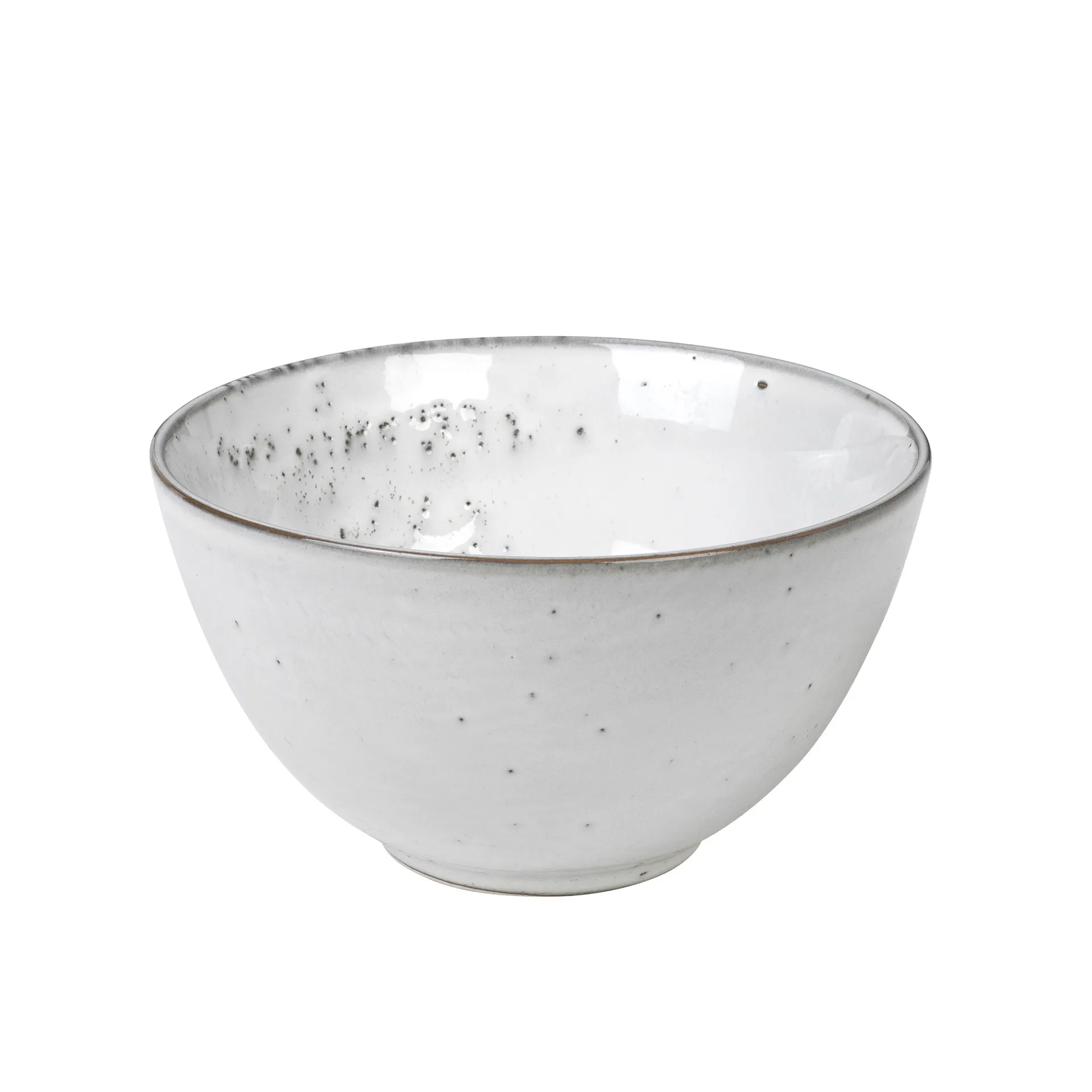 Serveringsskål i stentøj Broste Copenhagen Nordic Sand Ø15ÃH8 cm hvid