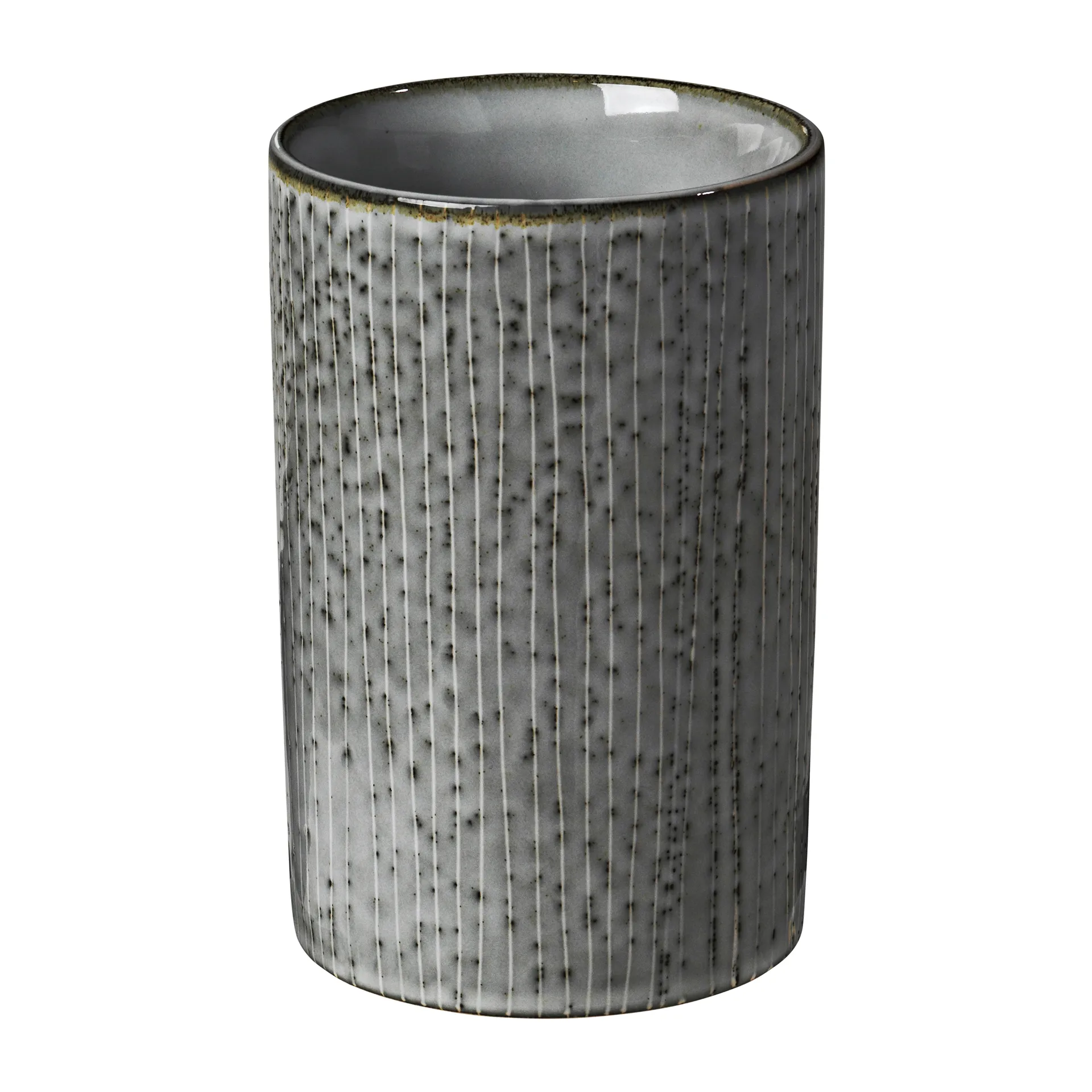 Tandbørsteholder Broste Copenhagen Nordic Sea blå stentøj Ø9 x H14,5 cm