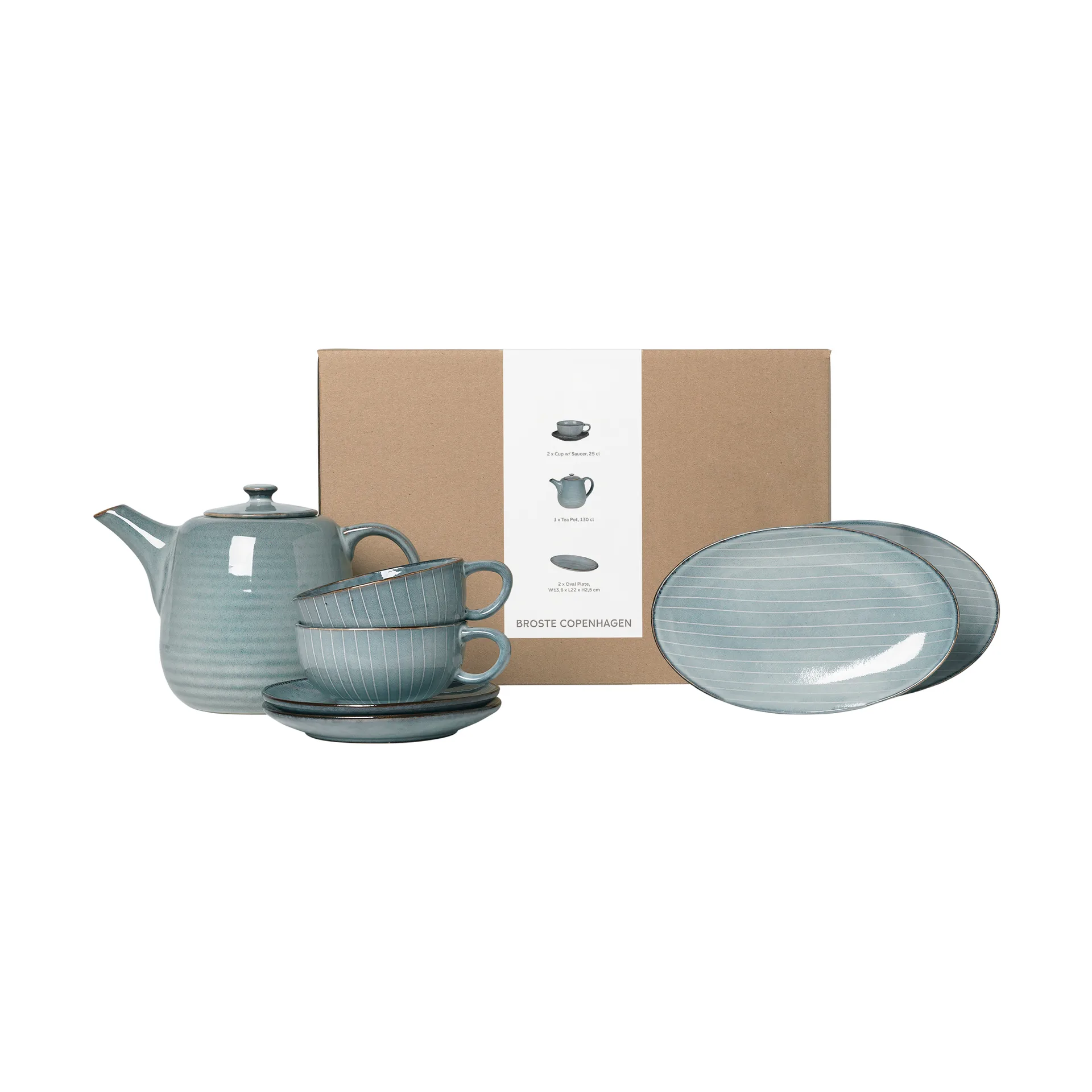Broste Copenhagen Nordic Sea teservice til to 5 dele