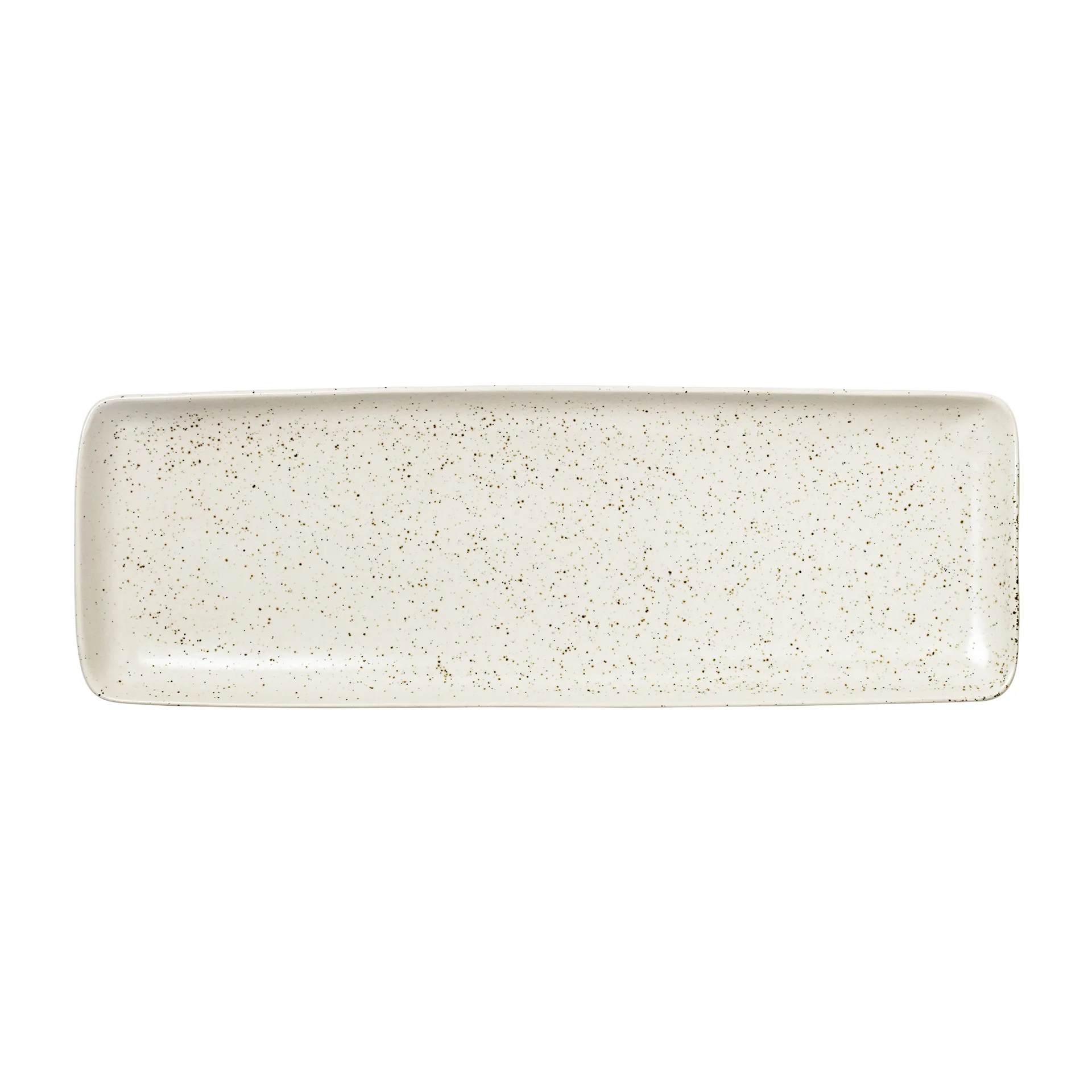 Serverings- og dekorationsfad Broste Copenhagen Nordic Vanilla creme stentøj 35x12,5 cm