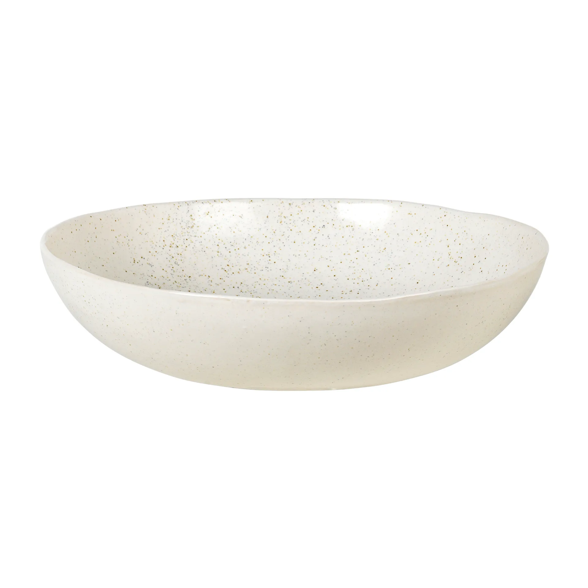 Salat- og serveringsskål Broste Copenhagen Nordic Vanilla i creme stentøj Ø34,5 cm