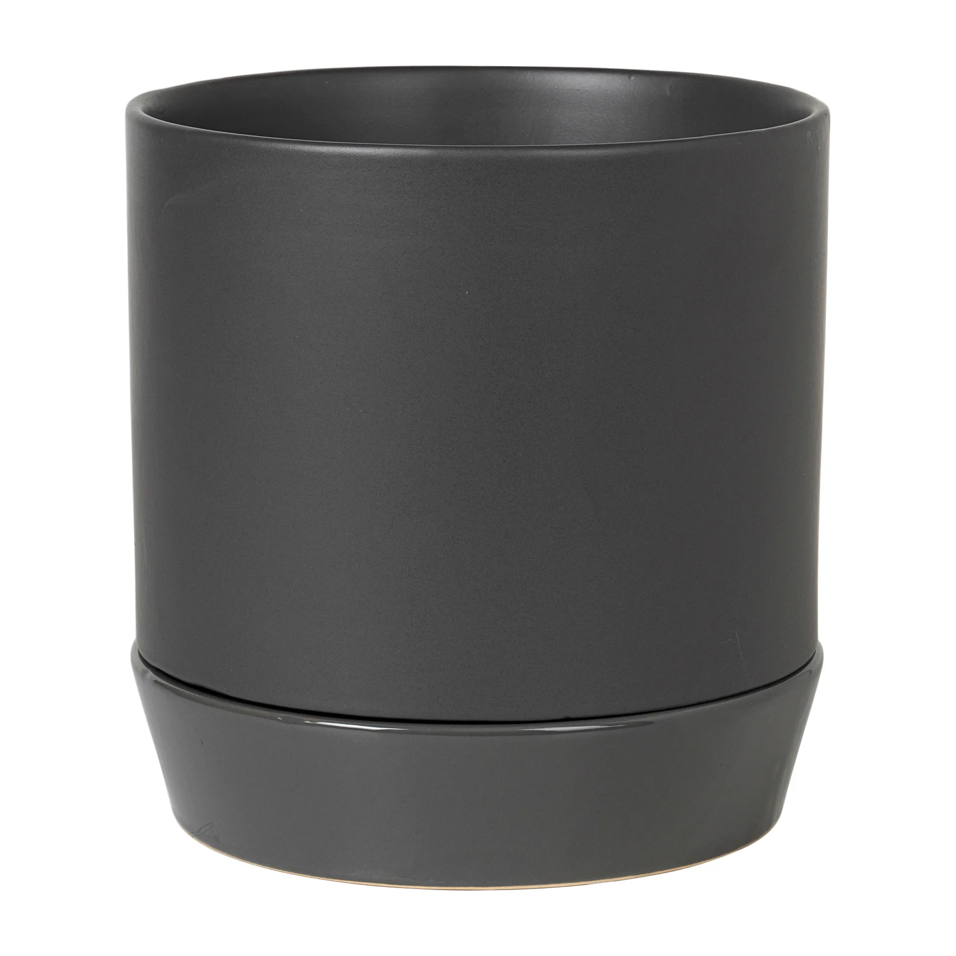 Broste Copenhagen Pot avec soucoupe Denise Ø Charcoal grey