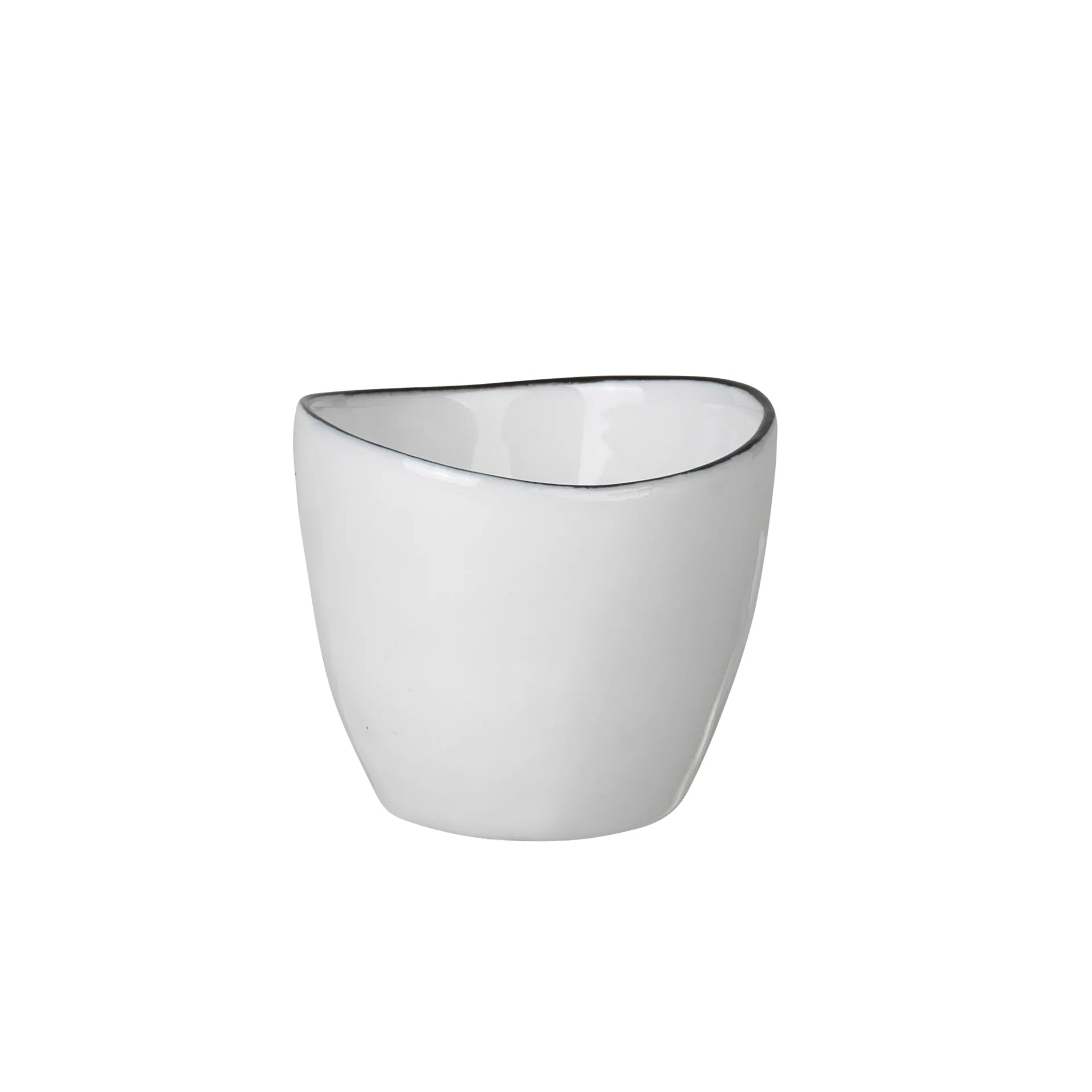Æggebæger æggeholder Broste Copenhagen Salt porcelæn hvid/sort H3,5xØ4,8 cm
