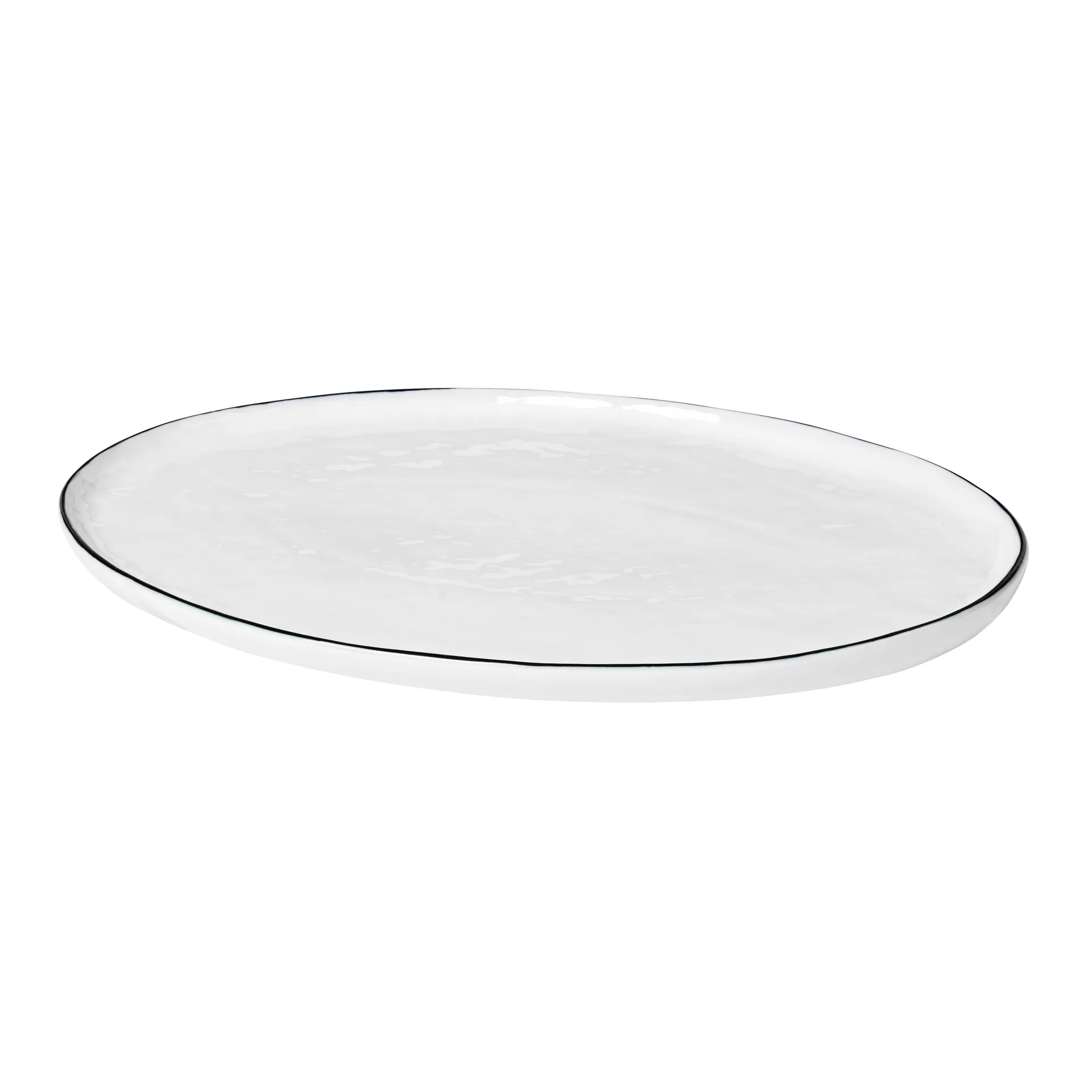 Dekorationsfad Broste Copenhagen Salt porcelæn 20Ã30 cm hvid/sort
