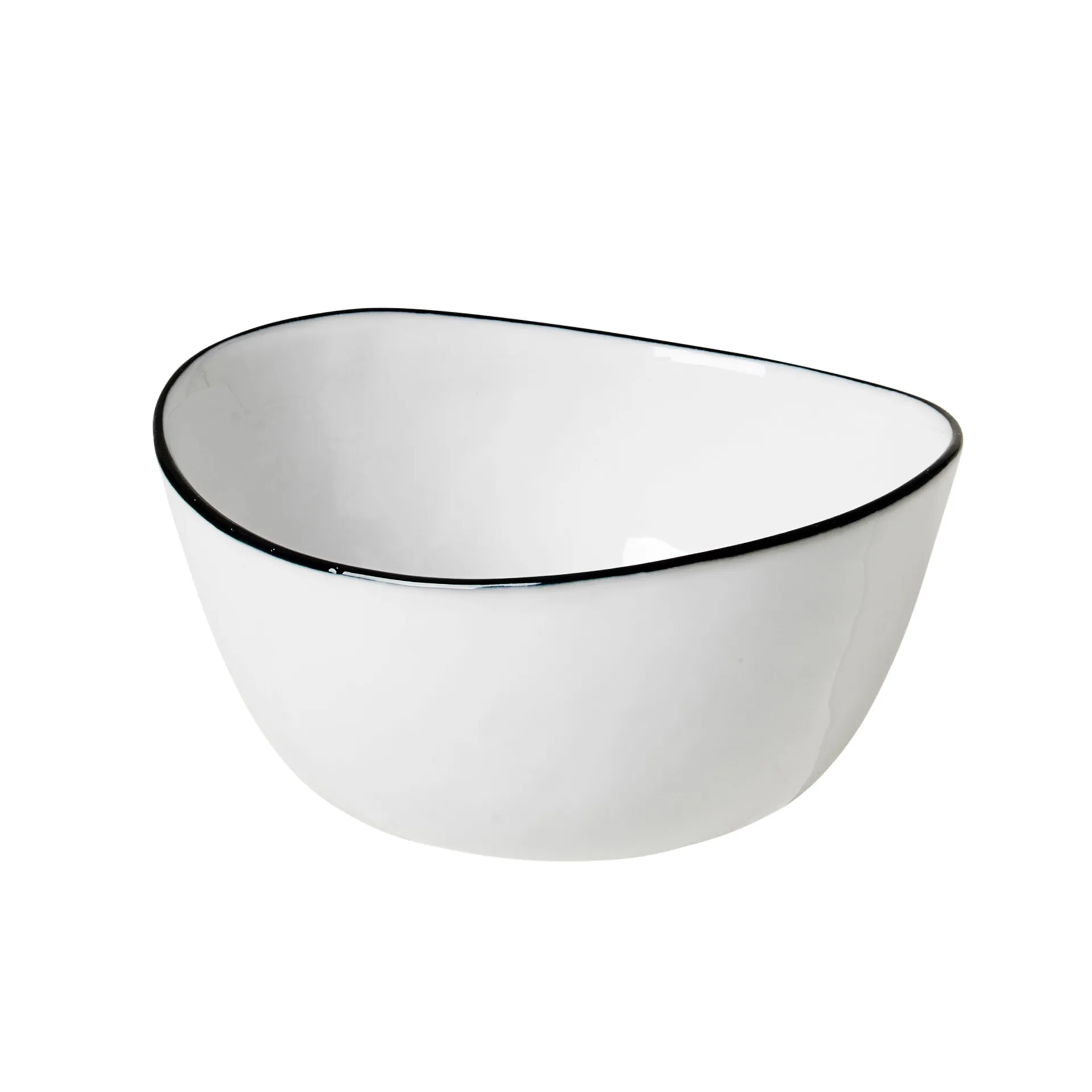 Porcelænsskål Broste Copenhagen Salt hvid-sort 11Ã10Ã5,5 cm