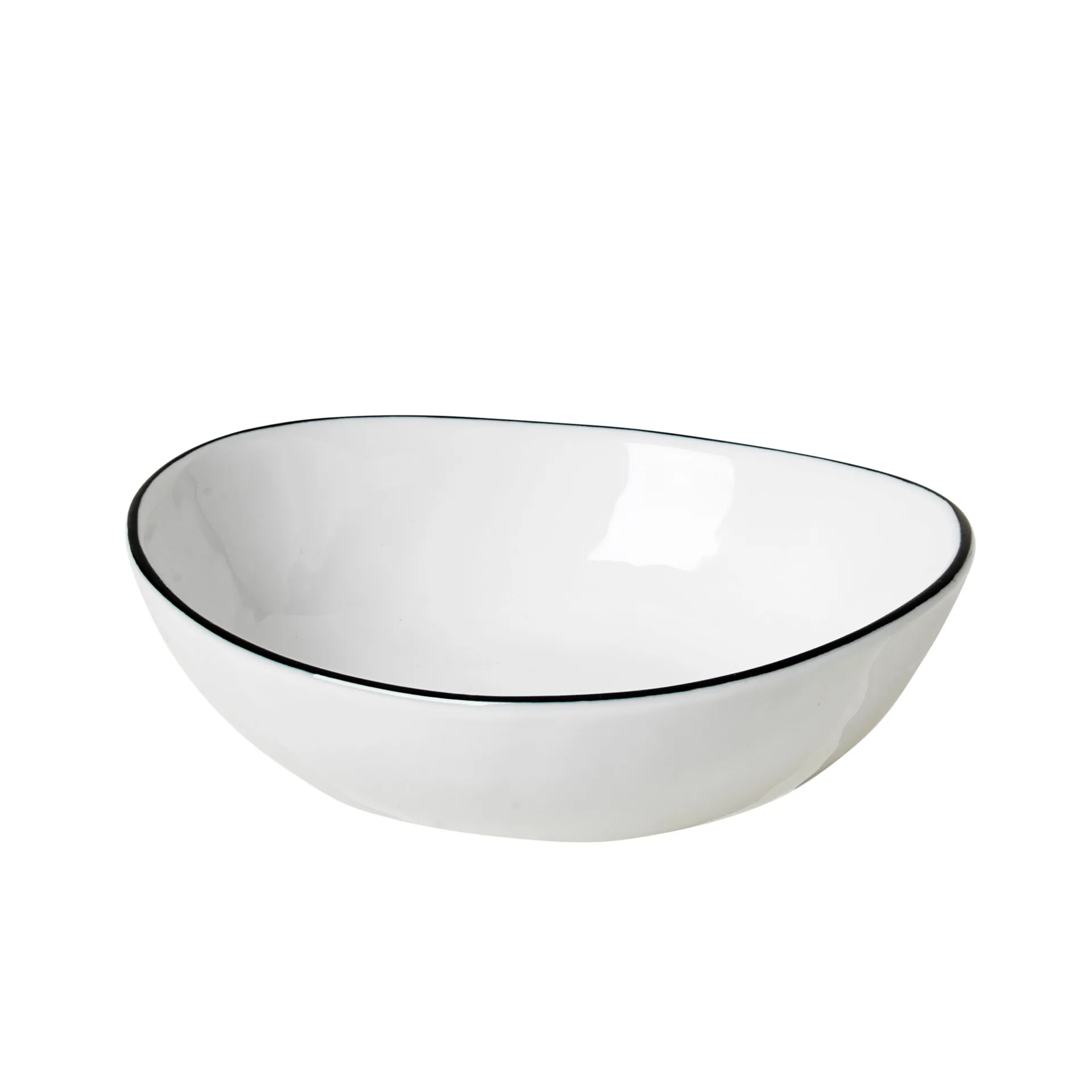Porcelænsskål Broste Copenhagen Salt hvid/sort 14 x 12,5 x 4 cm