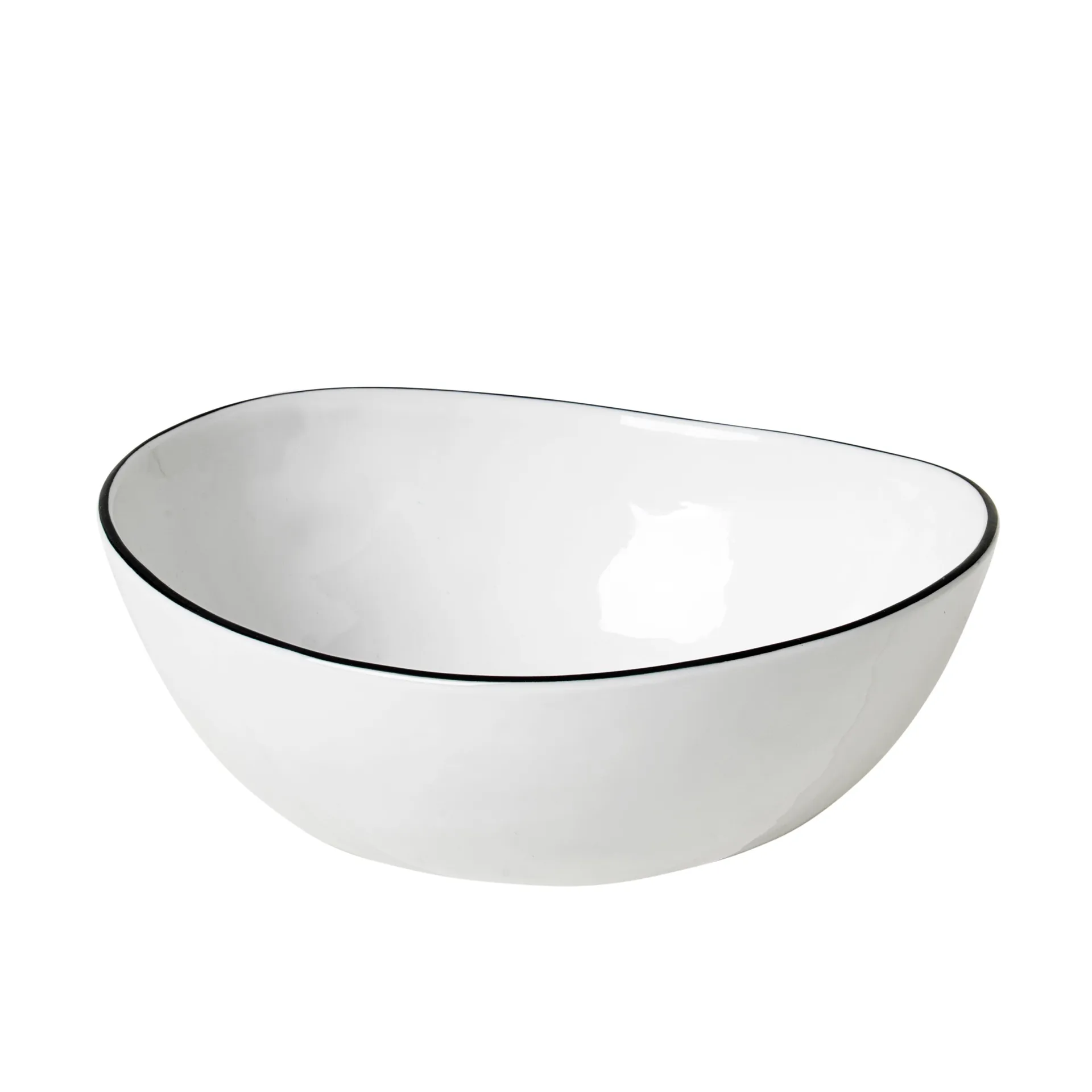Skål Broste Copenhagen Salt - hvid/sort porcelæn serveringsskål 17x15,5x6 cm