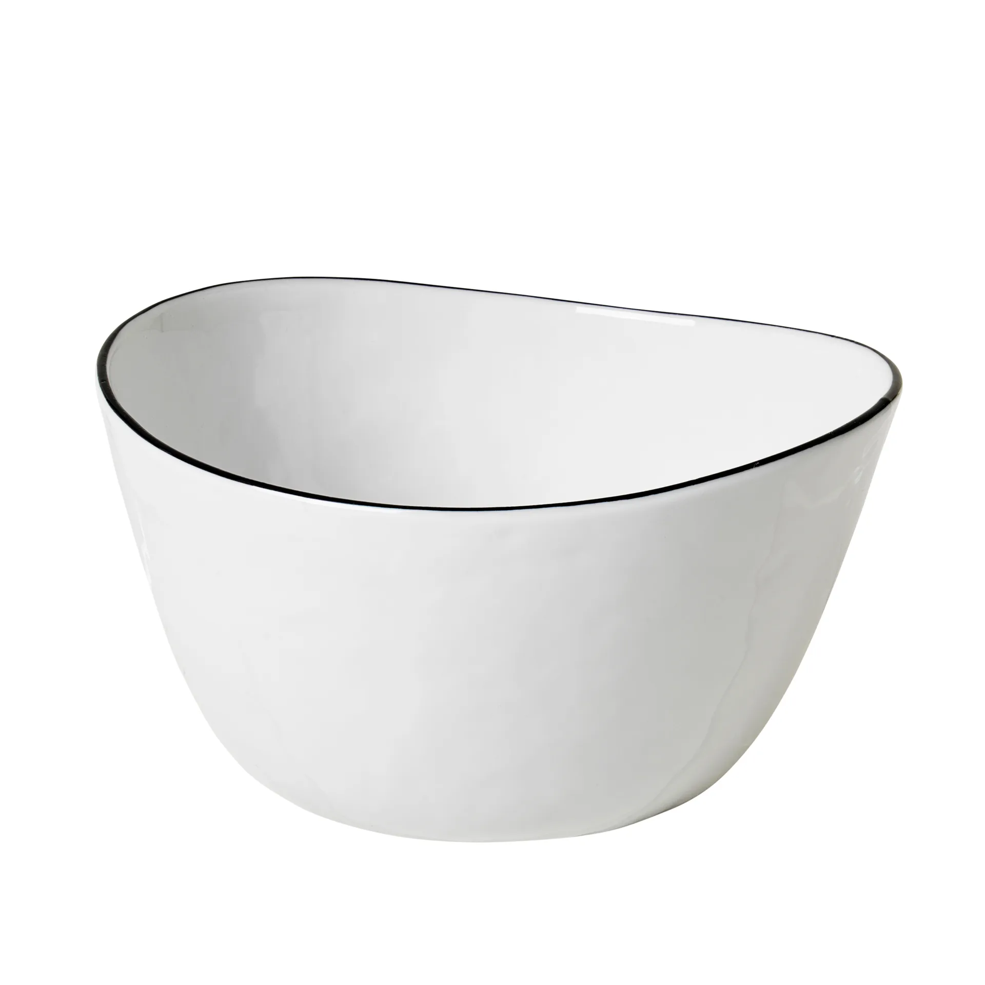 Porcelænsskål Broste Copenhagen Salt hvid/sort 11x18,5x20 cm