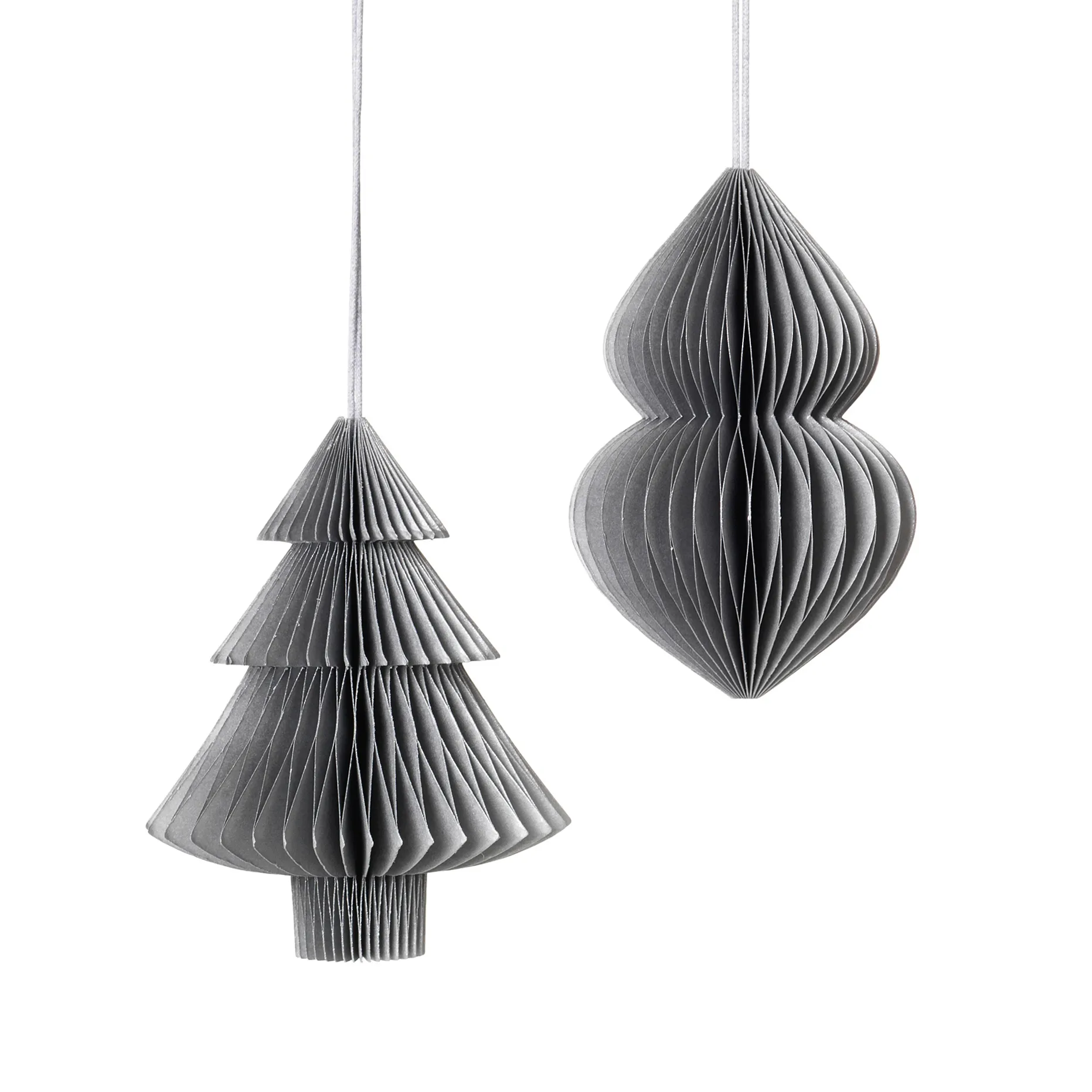 Broste Copenhagen Sapin-Décoration de Noël Christmas mix 2 pièces Silver
