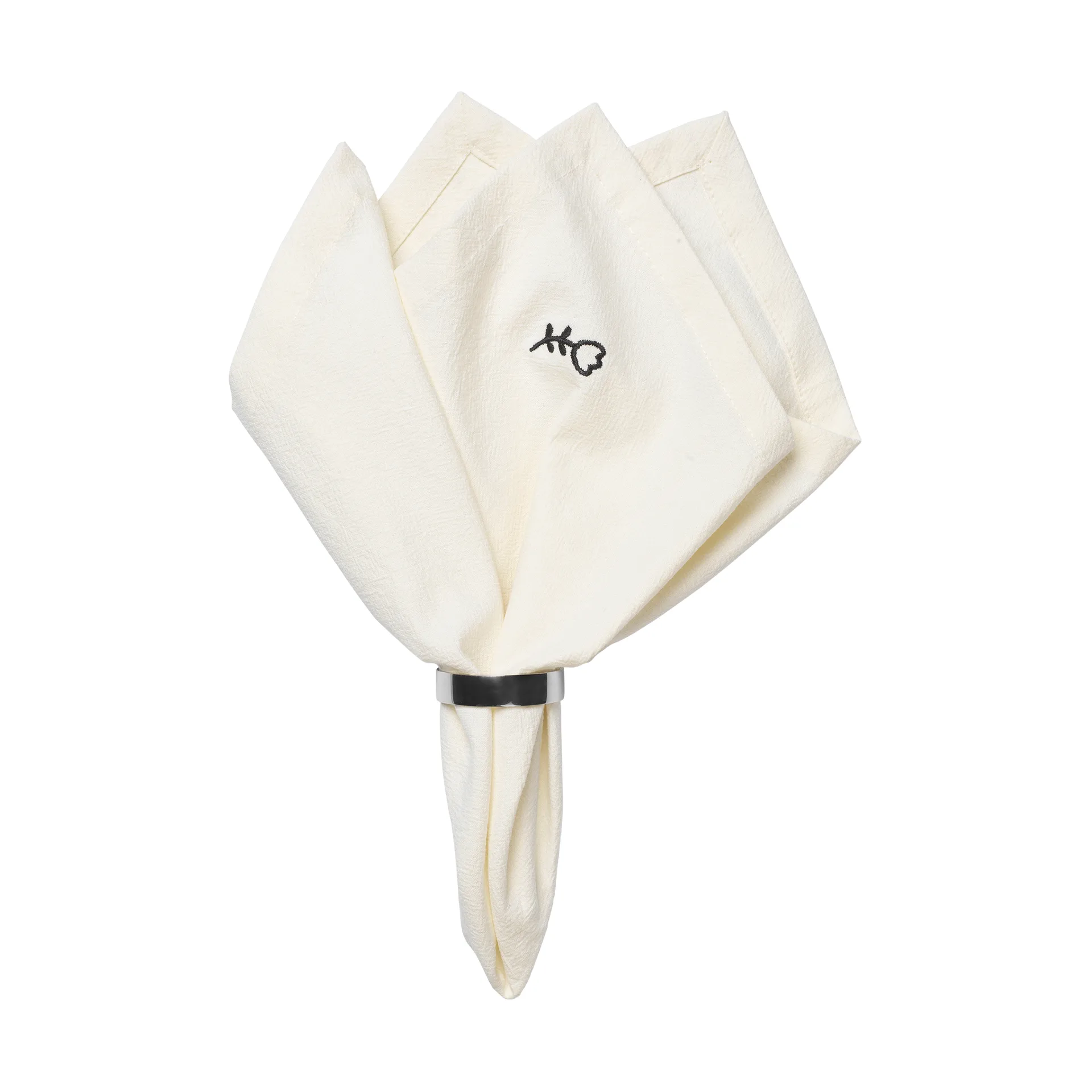 Broste Copenhagen Serviette en tissu Mai cm Black-off white