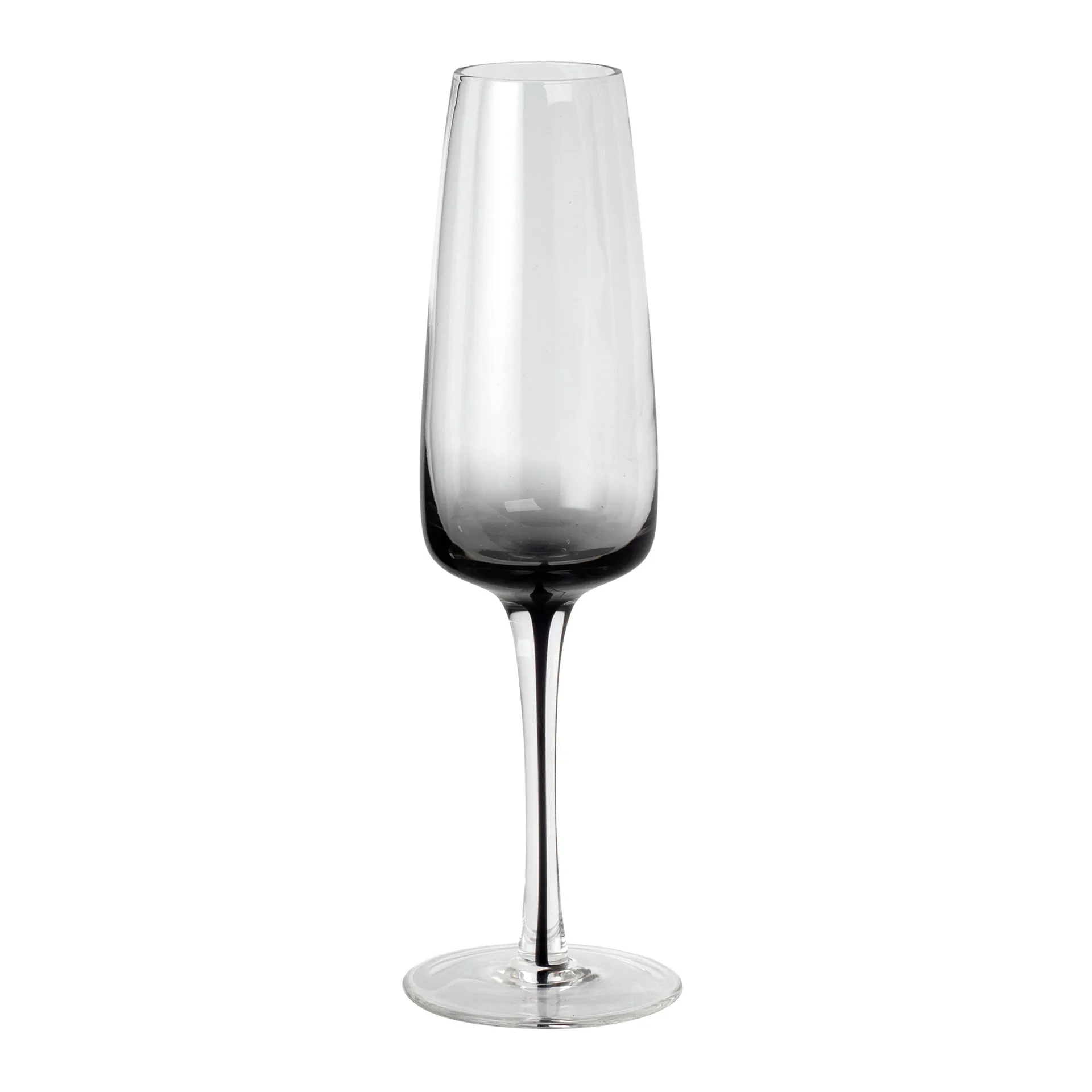 Champagneglas sæt 16 stk Broste Copenhagen Smoke klar/grå 20 cl Ø7 x H23 cm