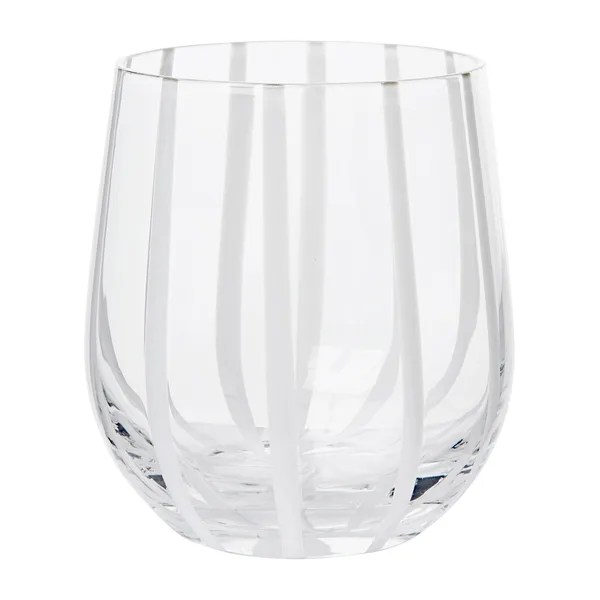 Stripe dricksglas 35 cl, Clear-white stripes